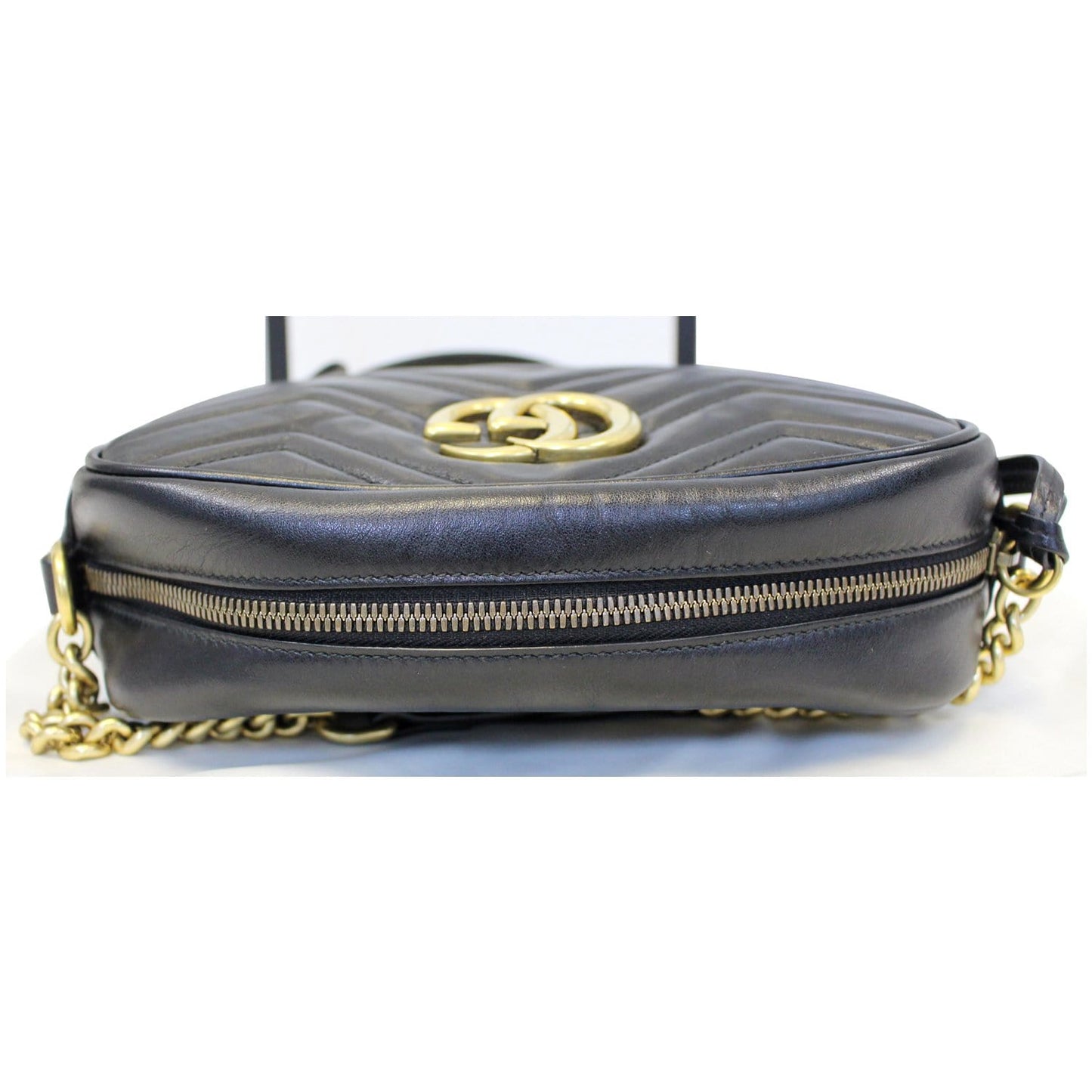 GUCCI GG Marmont Matelasse Small Leather Crossbody Bag Black