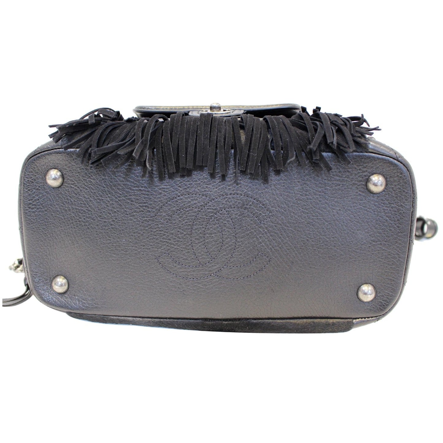CHANEL Paris Dallas Pony Hair Leather Fringe Bowling Bag Black - Last Call