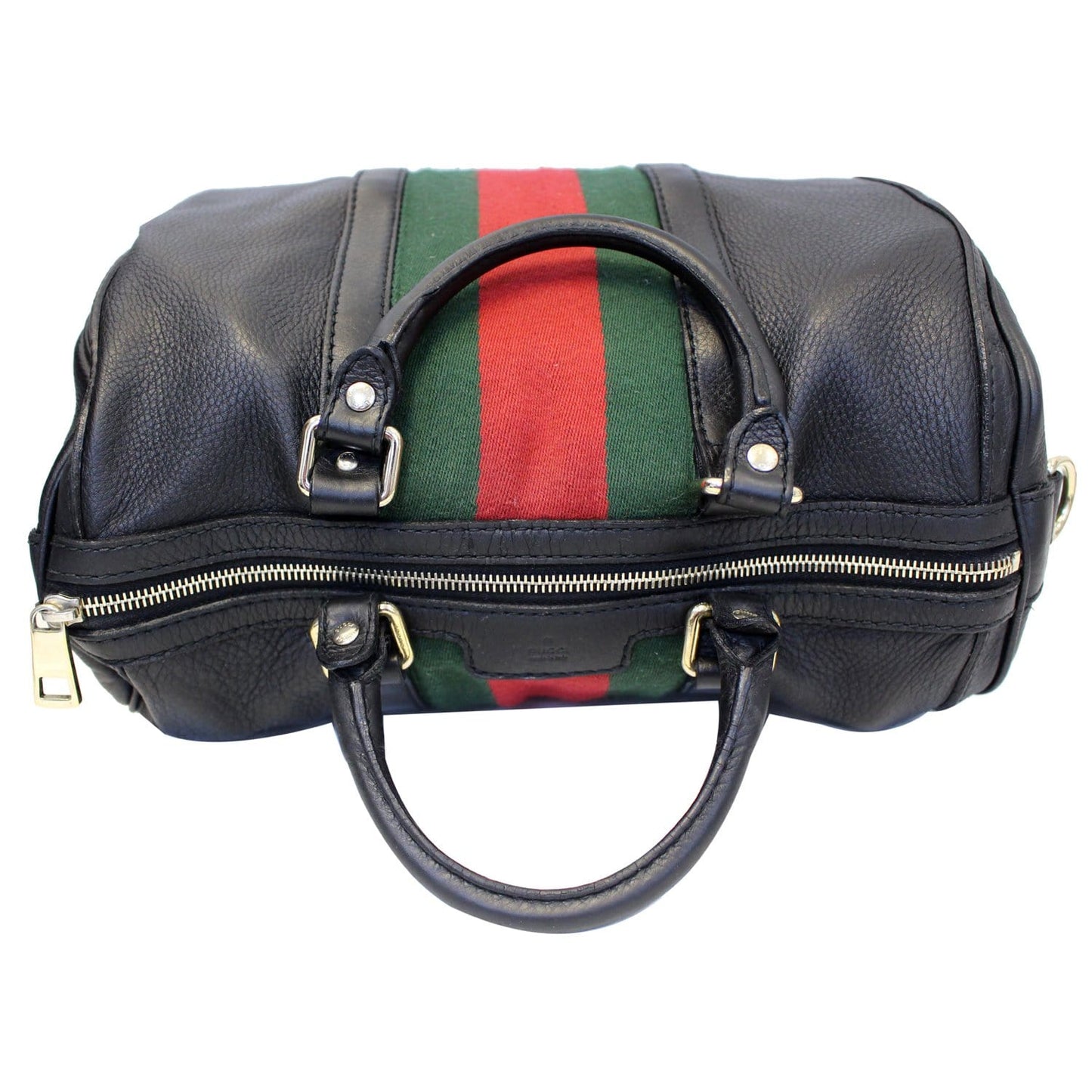 GUCCI Vintage Web Medium Boston Bag Black 247205