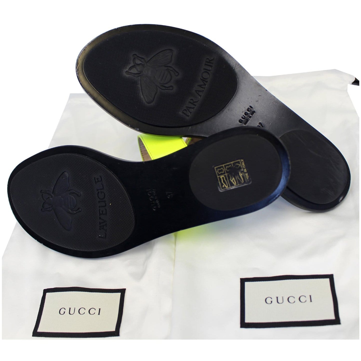GUCCI GG Marmont Leather Thong Sandal Green 7 US