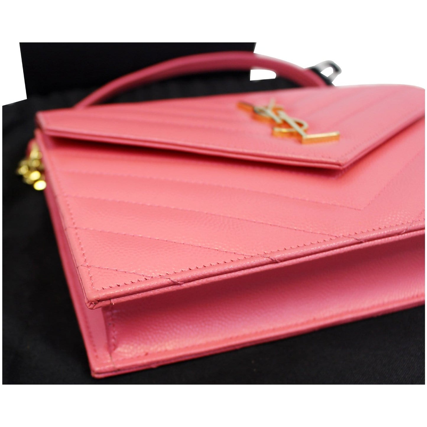 YVES Saint Laurent Monogram Matelasse Wallet-on-A-Chain Crossbody Bag Pink
