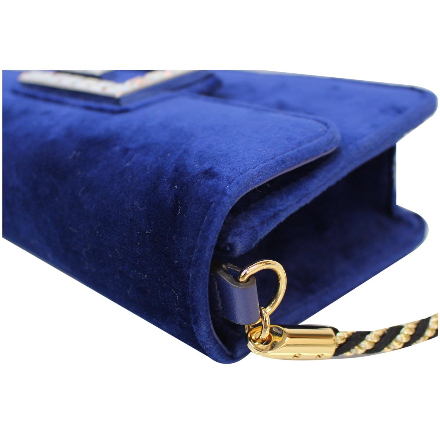 GUCCI Broadway Mini Velvet Crossbody Bag 544242 Blue