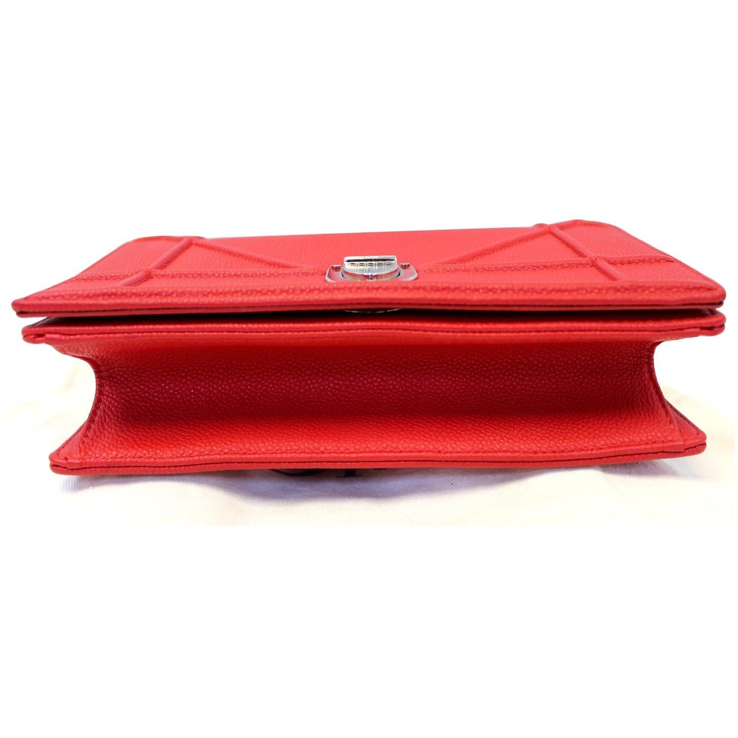 CHRISTIAN DIOR Diorama Flap Red Grained Leather Small Shoulder Bag