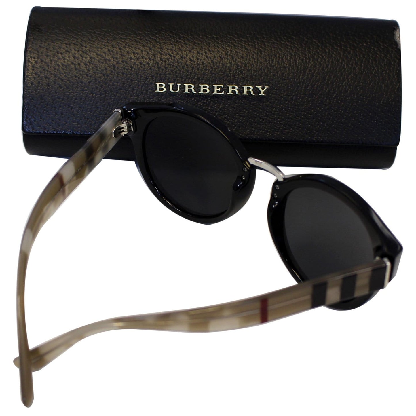 BURBERRY Round Striped Sunglasses 4227 Grey