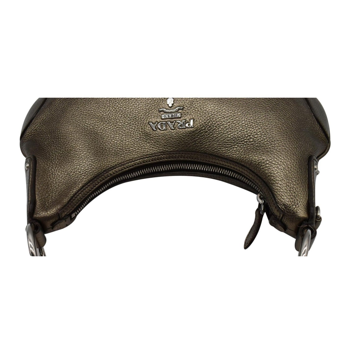 PRADA Vitello Daino Leather Hobo Bag Metallic Gold - 10% OFF