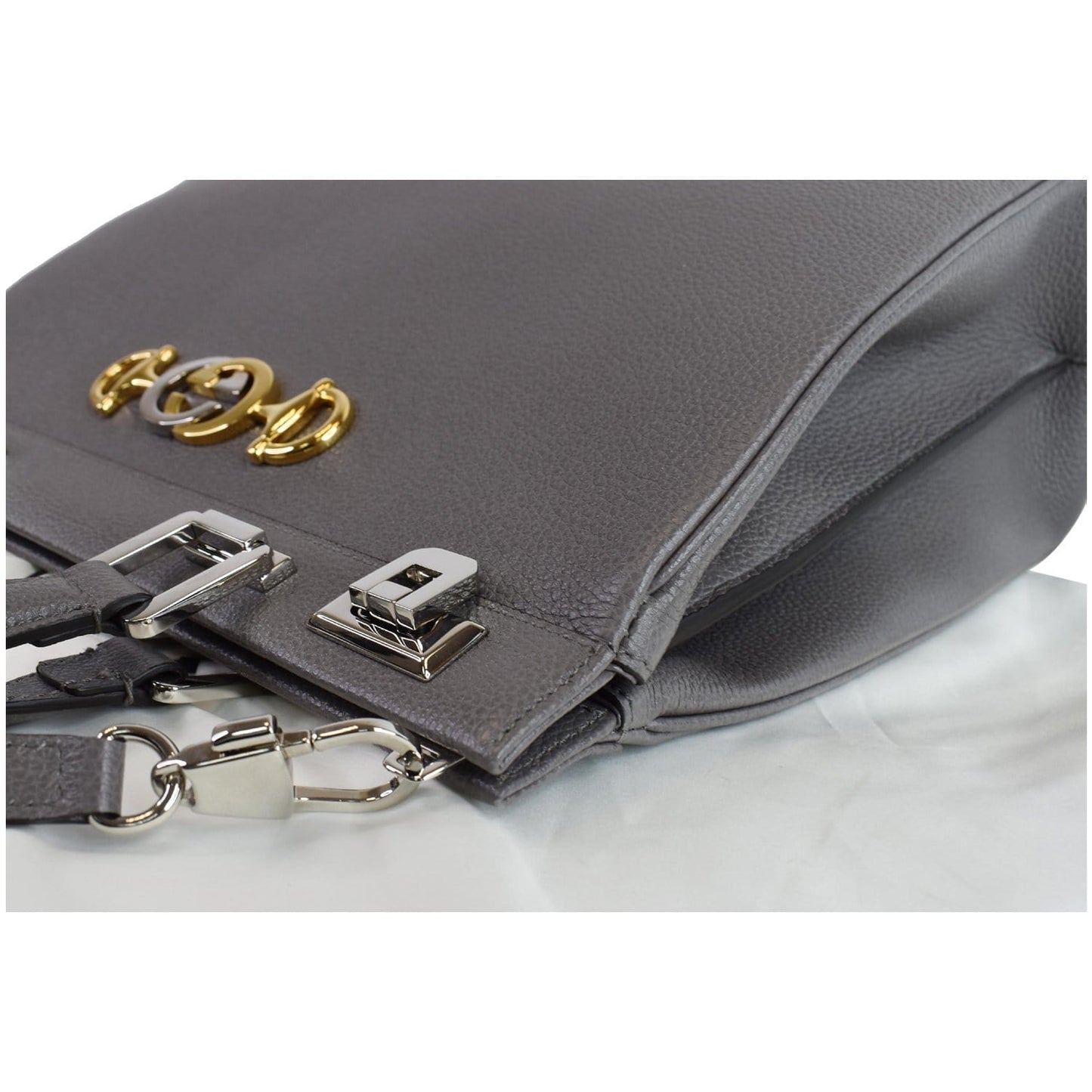 Gucci Zumi Medium Grainy Leather Top Handle Bag Dusty Grey 564714