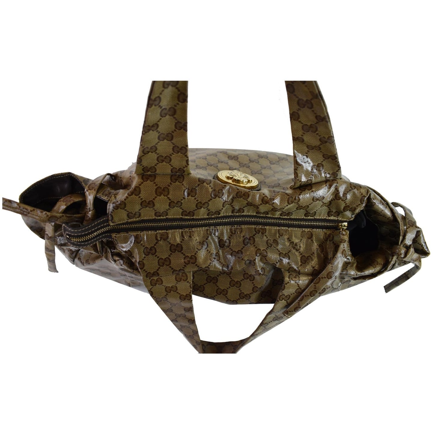 GUCCI Hysteria Large Crystal Coated Canvas Tote Bag Beige 197022