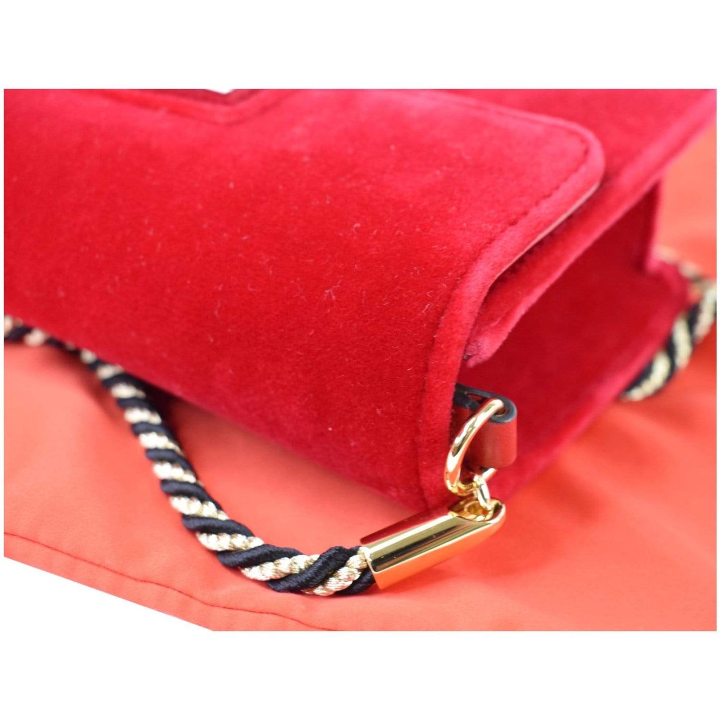 GUCCI Broadway Mini Velvet Crossbody Bag Red 544242 - Final Sale