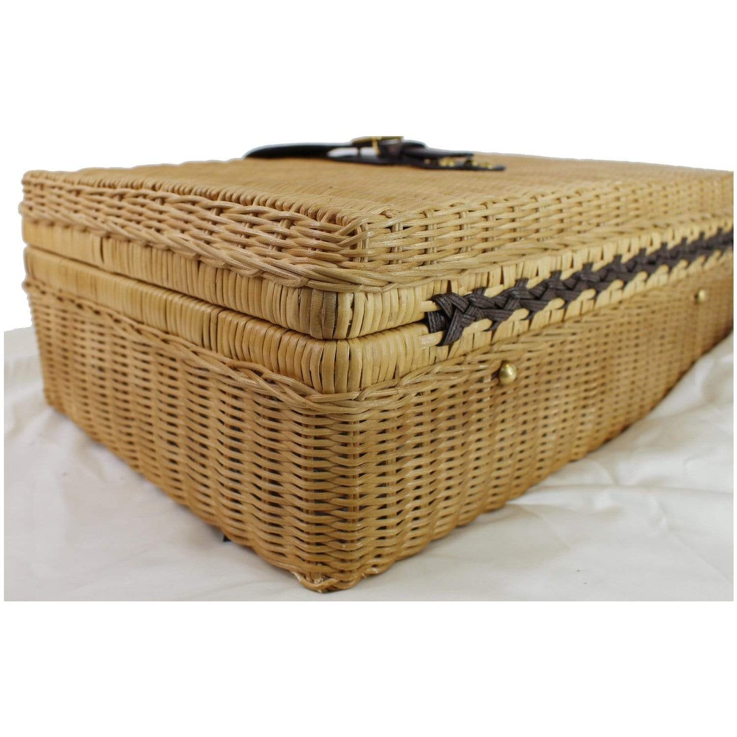 GUCCI Neutral Wicker suitcase Tan 524239 - Final Sale