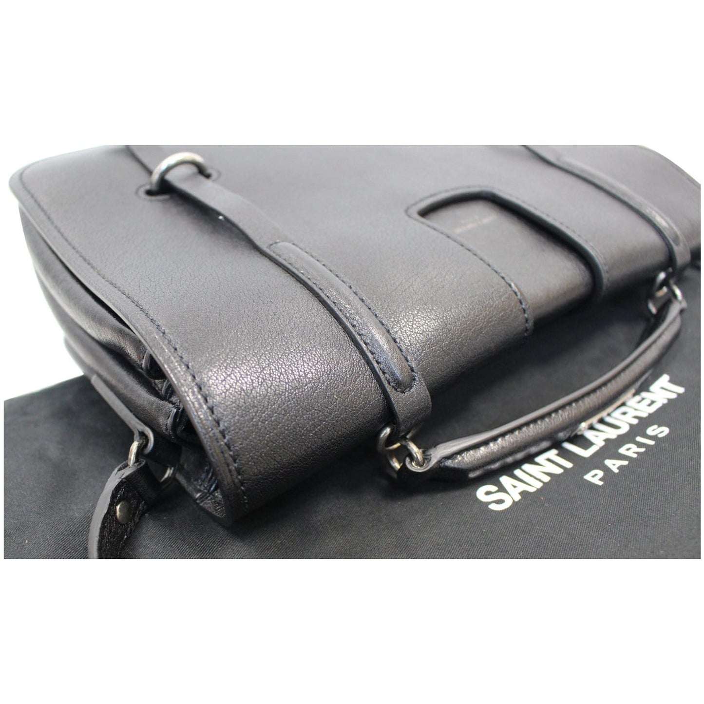 YVES SAINT LAURENT Large Charlotte Leather Messenger Bag Black
