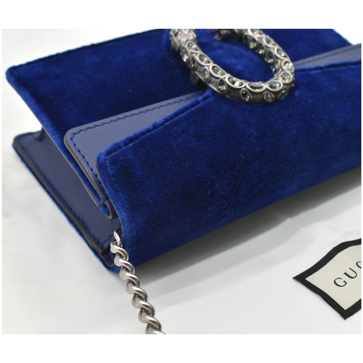 GUCCI Dionysus Super Mini Suede Leather Shoulder Bag Blue 476432