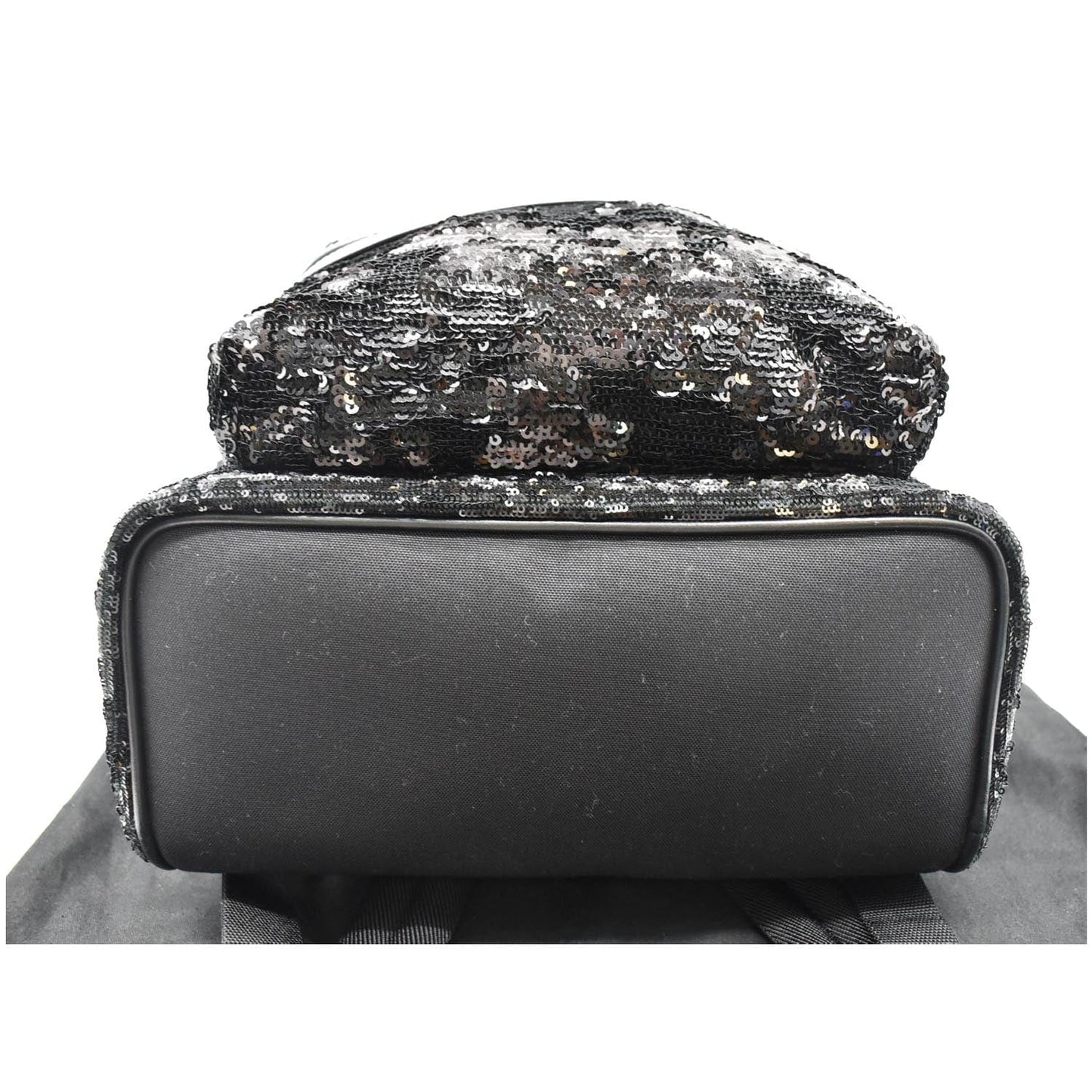 YVES SAINT LAURENT Mini City Sequin Leather Backpack Bag Black