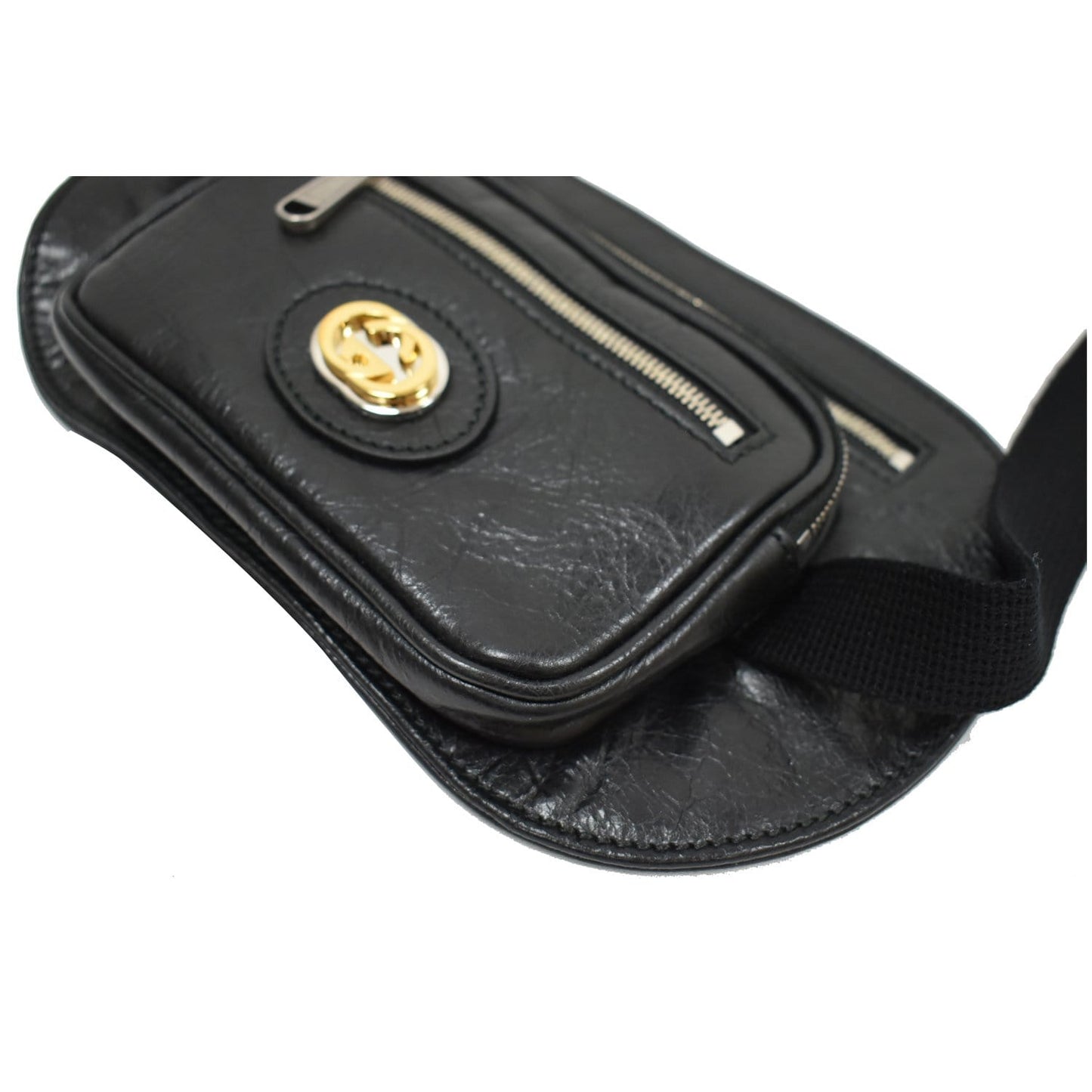 GUCCI Morpheus GG Interlocking Logo Leather Belt Bag Black 575857 - 25% OFF