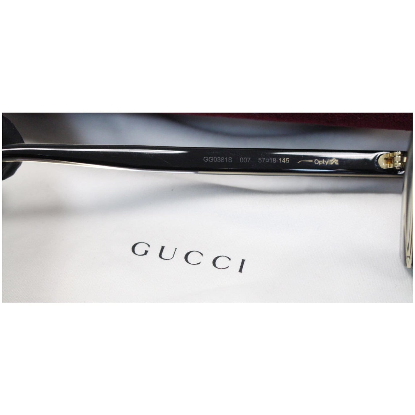 GUCCI Web Rectangle Sunglasses GG0381S Black