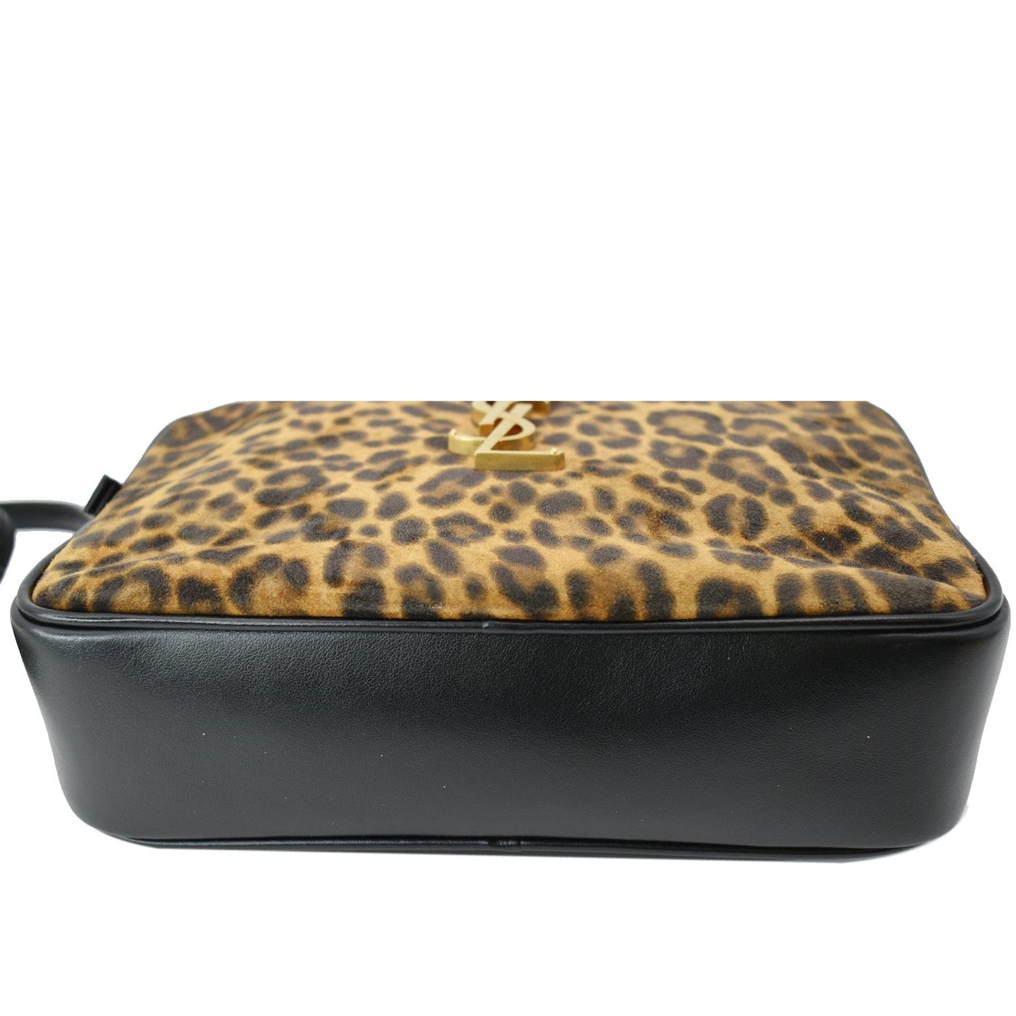 YVES SAINT LAURENT Lou Camera Leopard-Print Leather Crossbody Bag Black