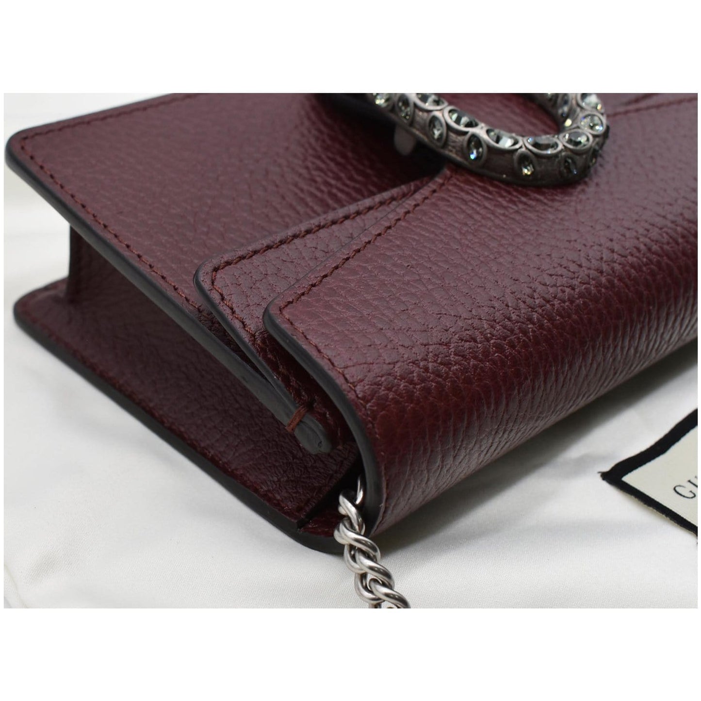 GUCCI Dionysus Super Mini Leather Shoulder Bag Burgundy 476432