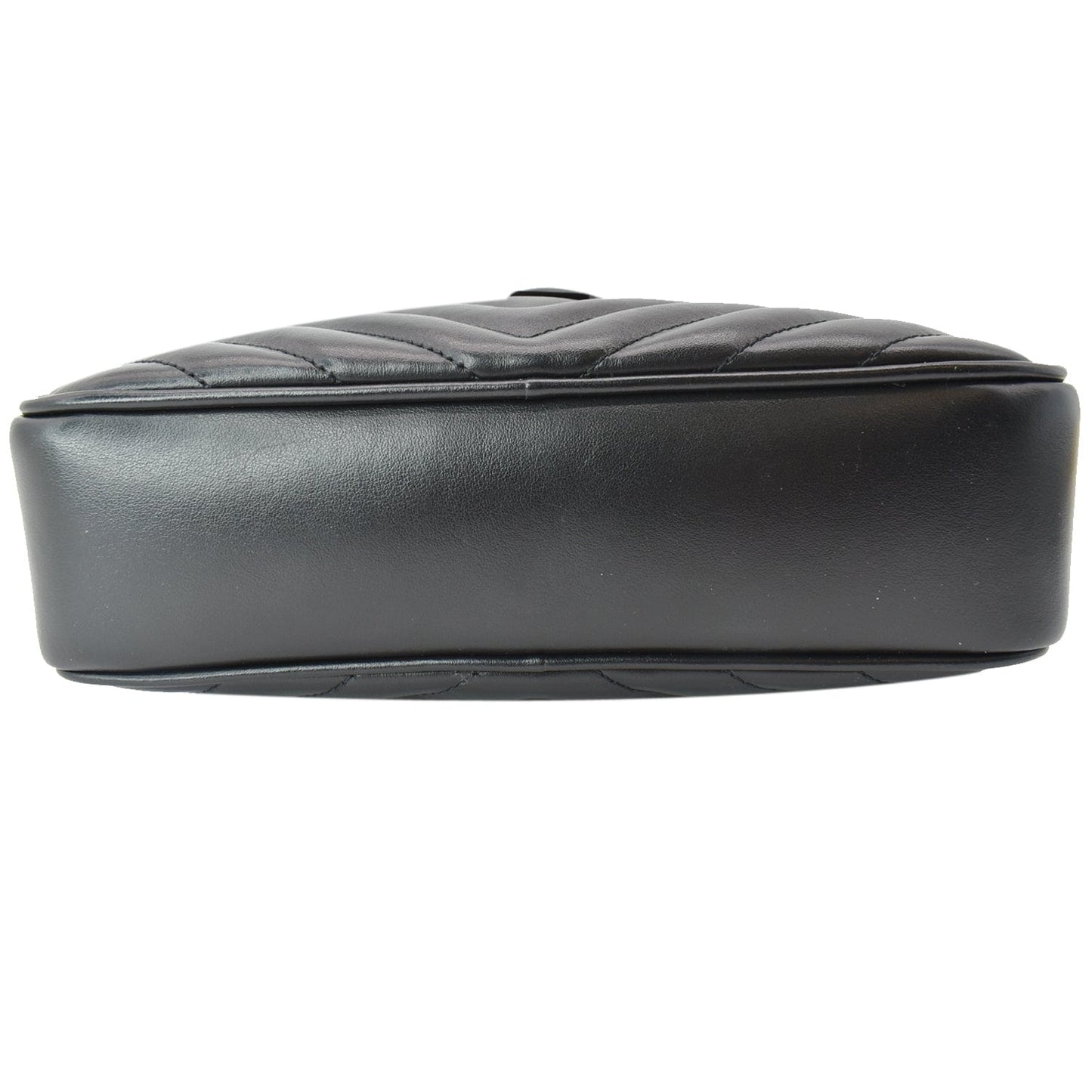 YVES SAINT LAURENT Lou Chevron Leather Camera Crossbody Bag Black