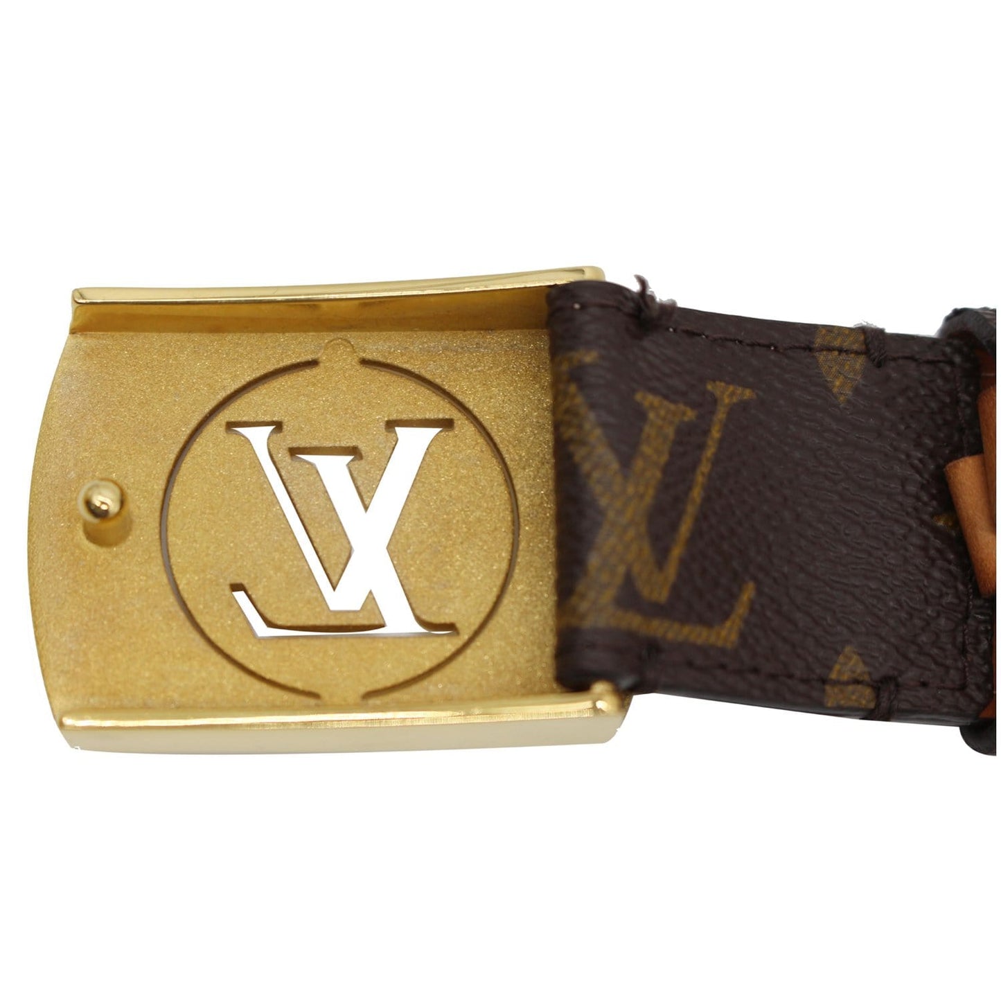 LOUIS VUITTON LV Cut Monogram Canvas Belt Brown Size 80.32