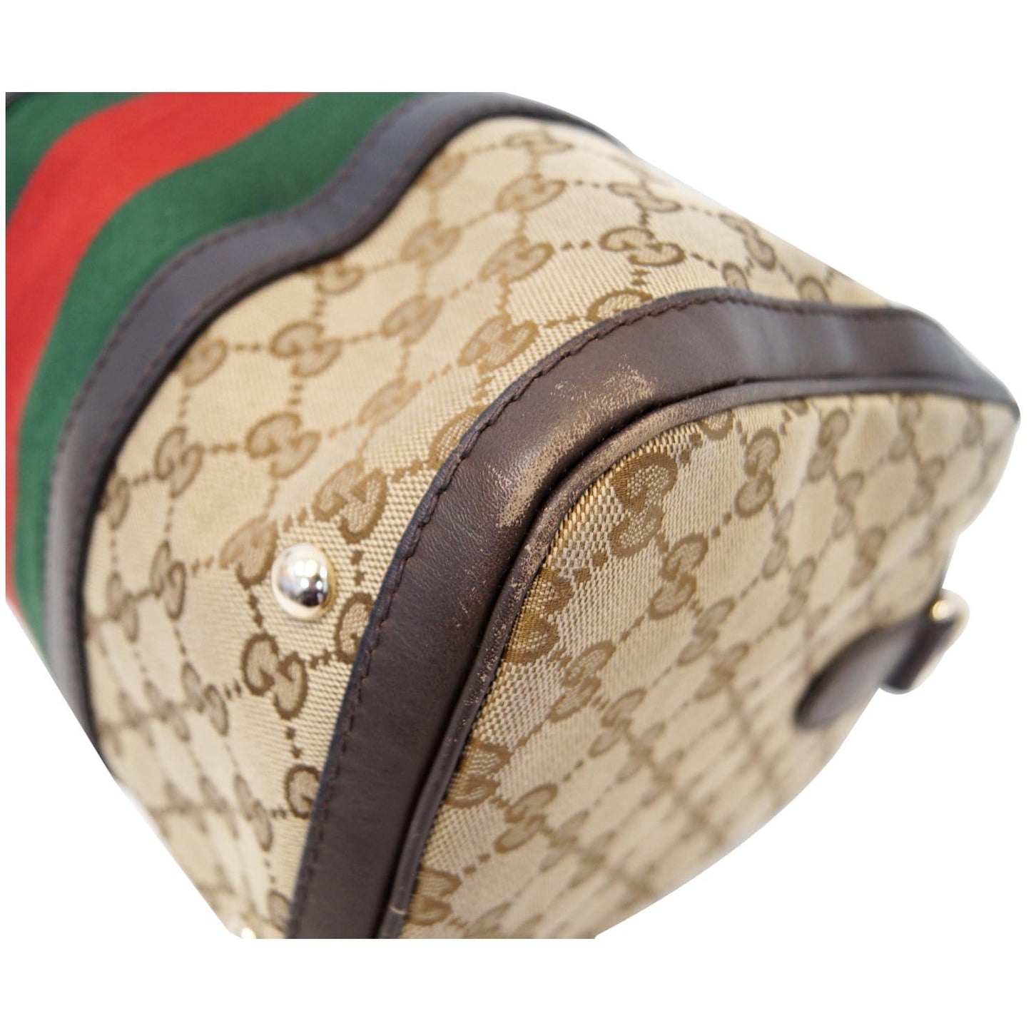 GUCCI Vintage Web Original GG Boston Bag Beige 247205