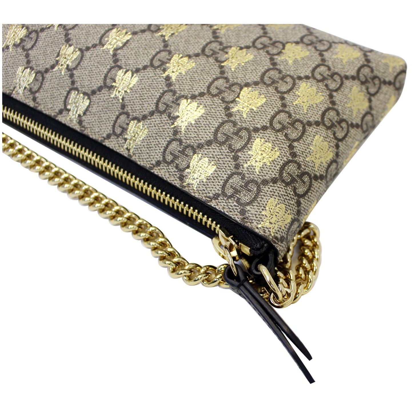 GUCCI Linea Bee GG Supreme Wristlet Handbag