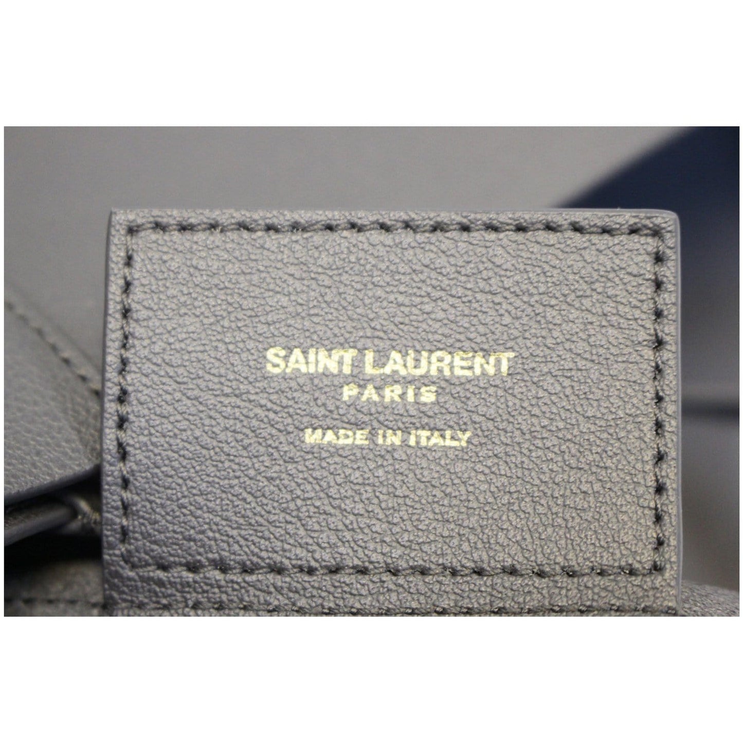 Yves Saint Laurent Leather Shopping Tote Bag Grey