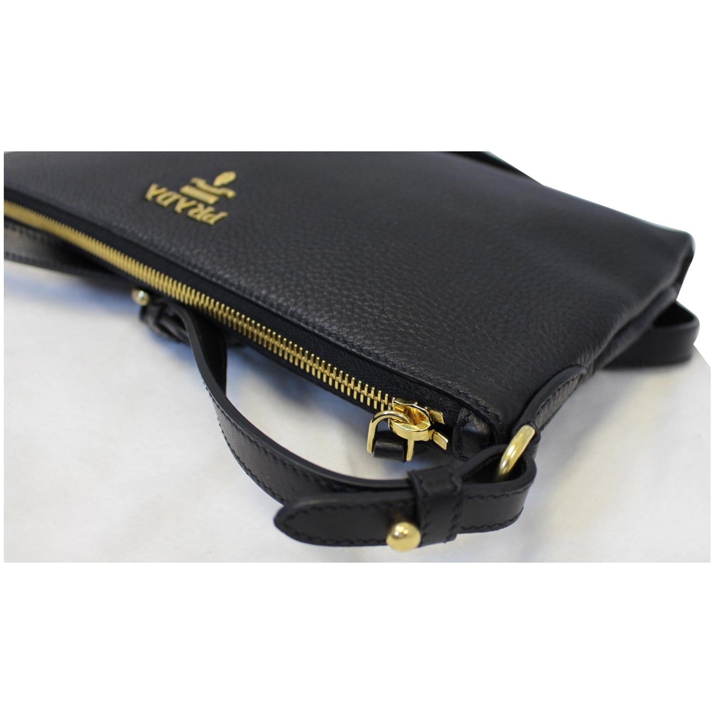 PRADA Vitello Daino Leather Crossbody Bag 1BH050 Black