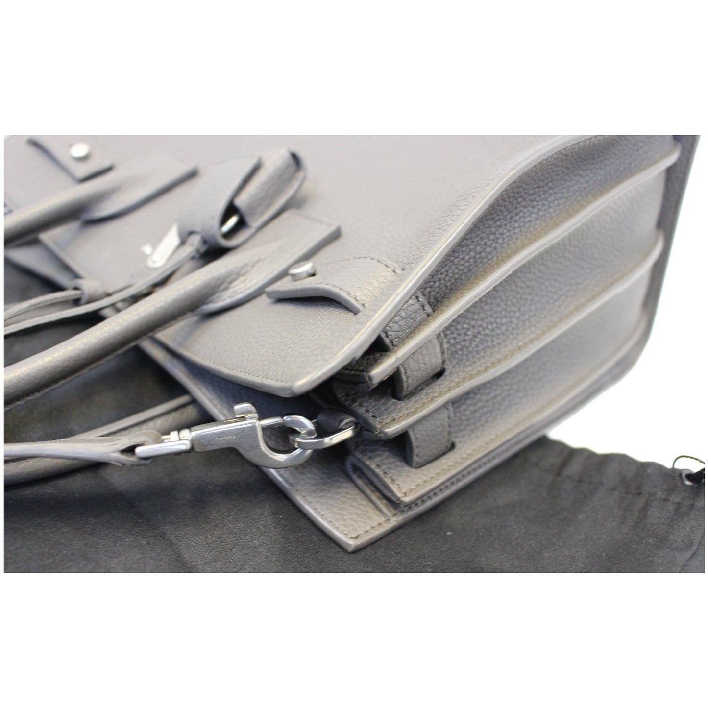 YVES SAINT LAURENT Sac de Jour Small Grained Leather Shoulder Bag Grey
