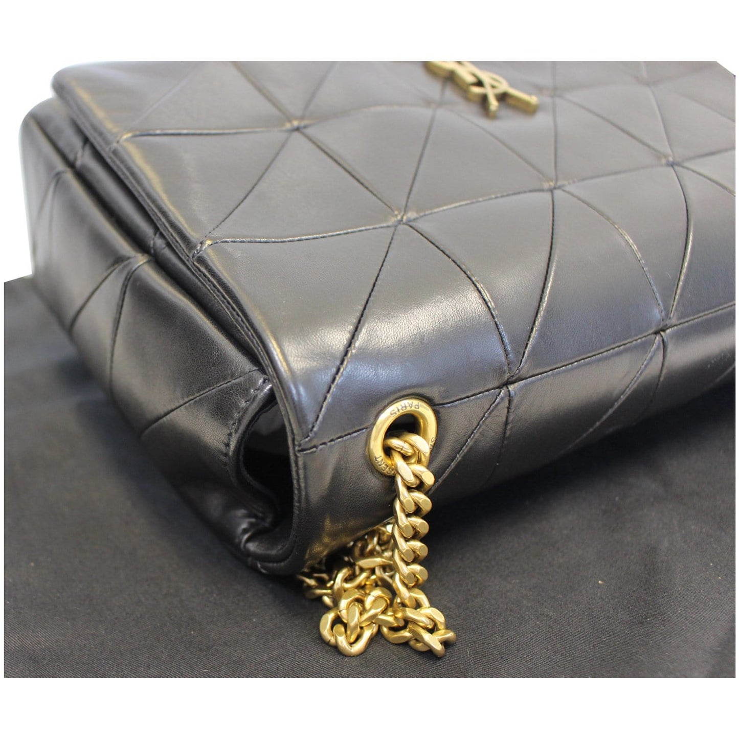 YVES SAINT LAURENT Jamie Giant Lambskin Leather Shoulder Bag Black