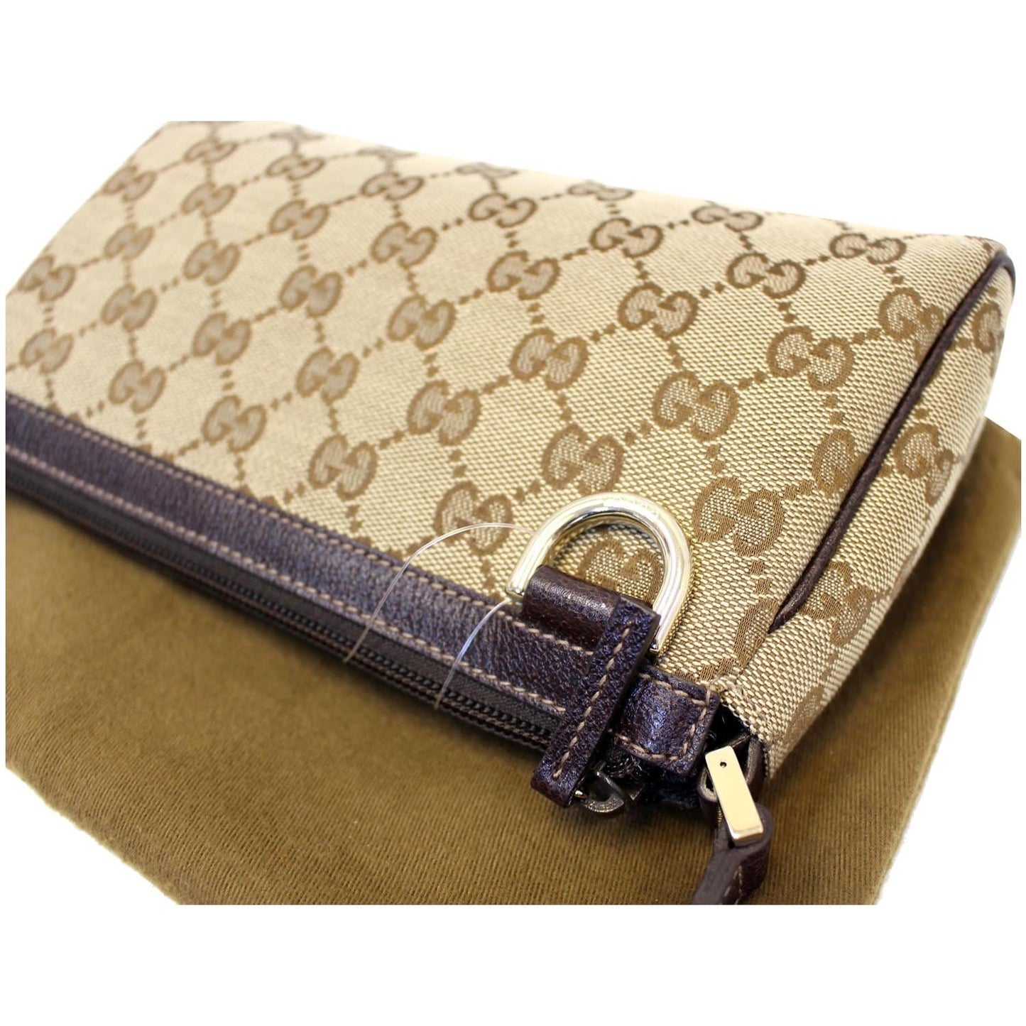 Gucci Beige/Ebony G Canvas Abbey D-Ring Pochette Bag