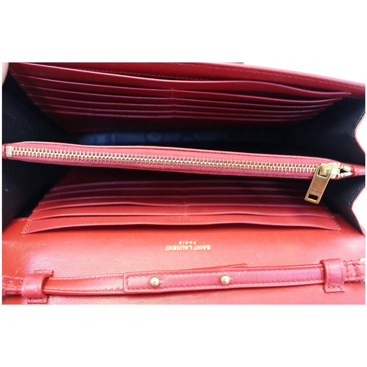 YVES SAINT LAURENT Kate Small Patent Leather Crossbody Bag Red