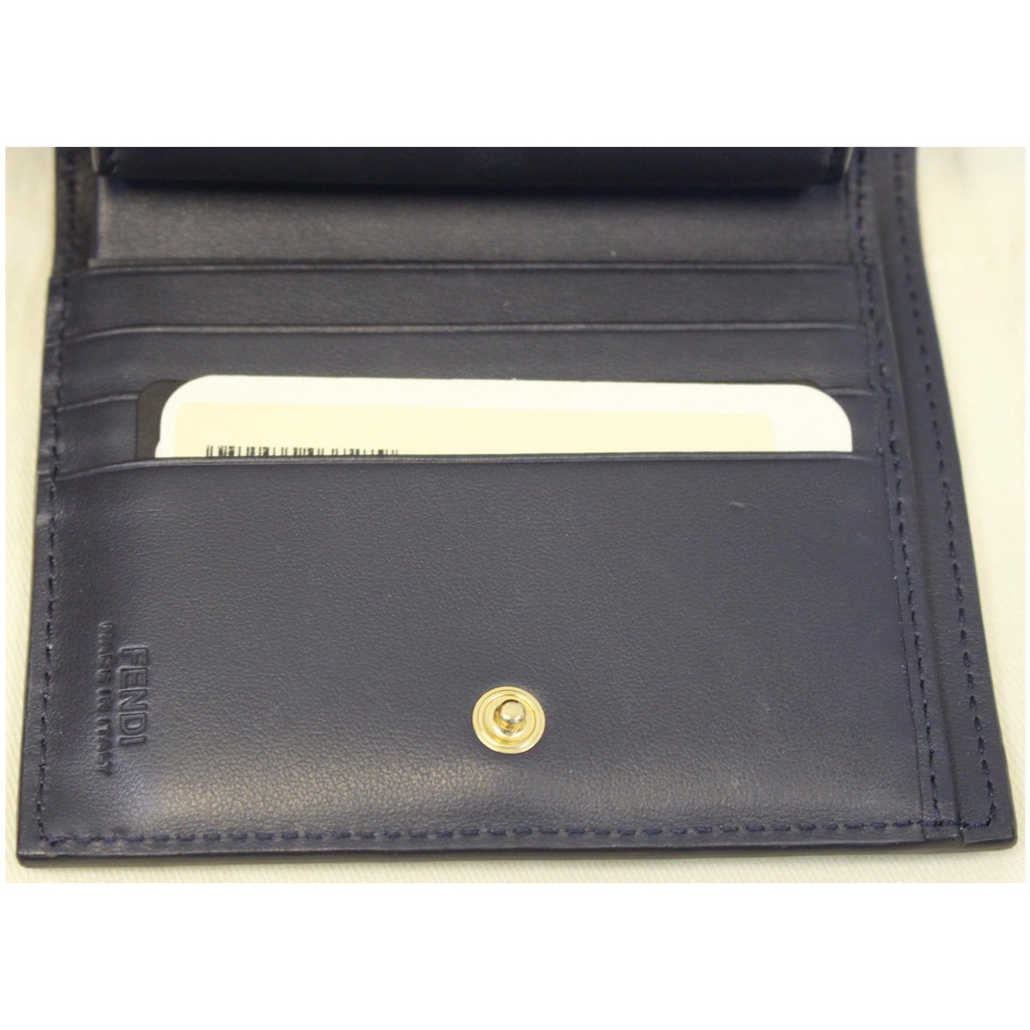 FFENDI Bi-Fold Leather Wallet Blue - Last Call