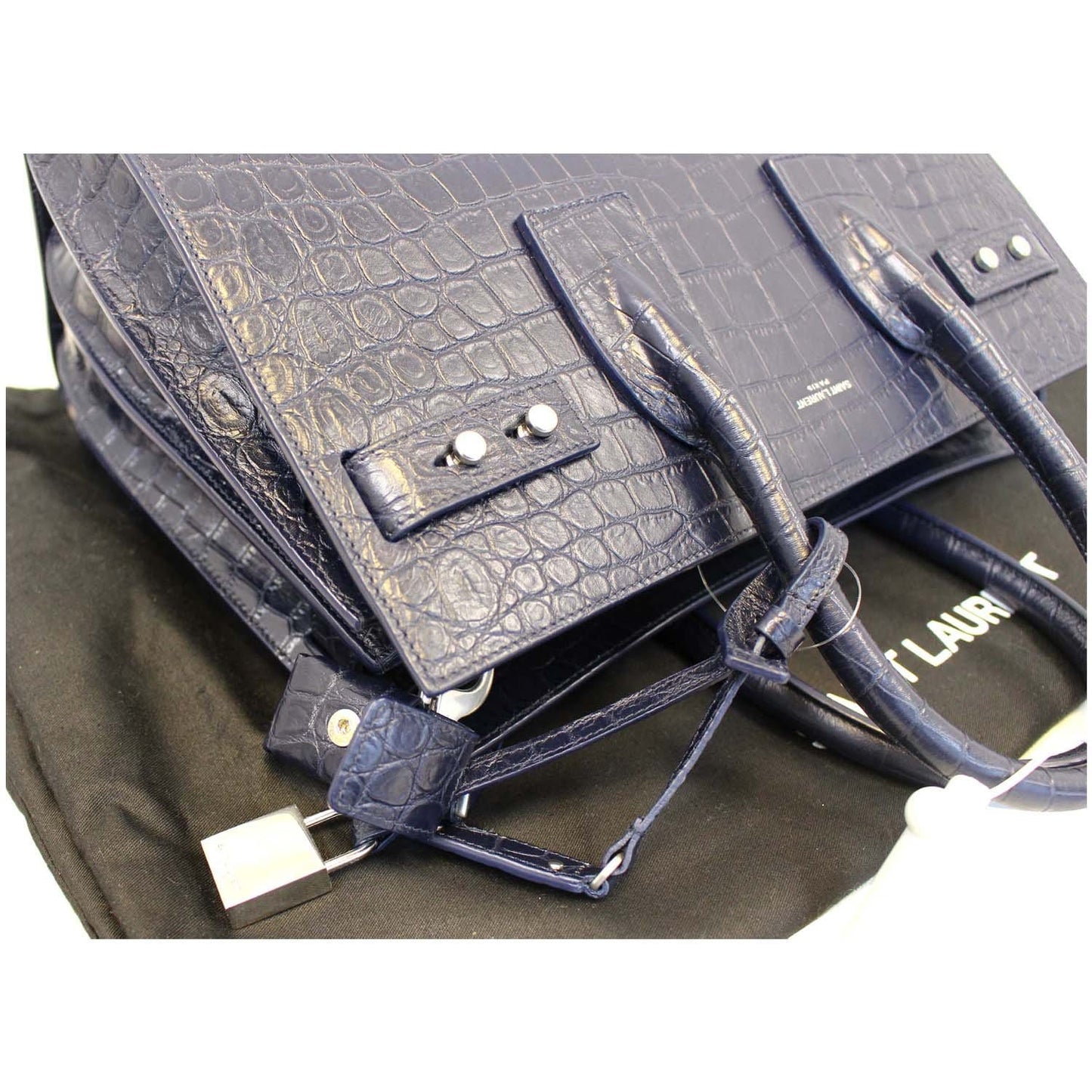 YVES SAINT LAURENT Sac de Jour Small Crocodile-Embossed Satchel Bag