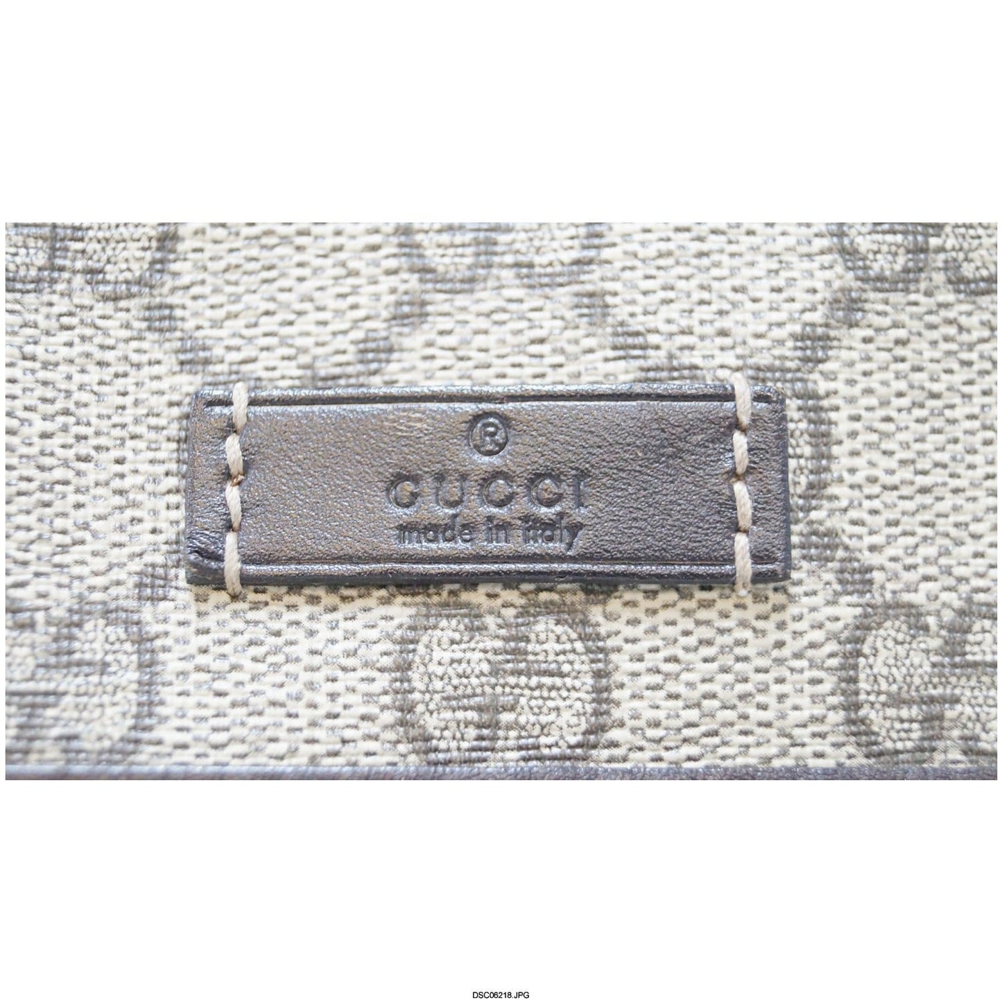 GUCCI Men's Beige/Ebony GG Plus Coated Canvas Messenger Crossbody Bag 211107