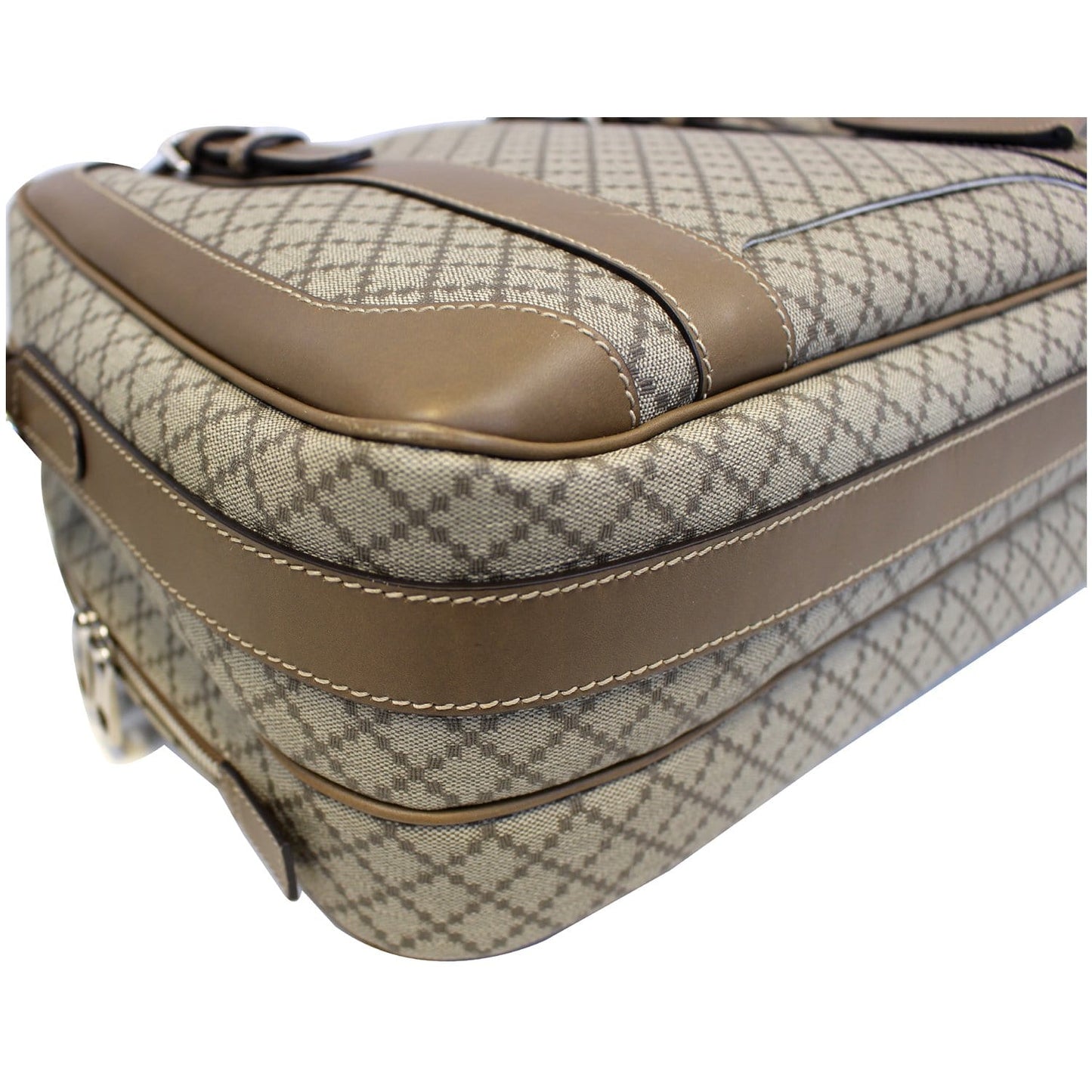 GUCCI Diamante Men's Briefcase Travel Bag Beige 296148