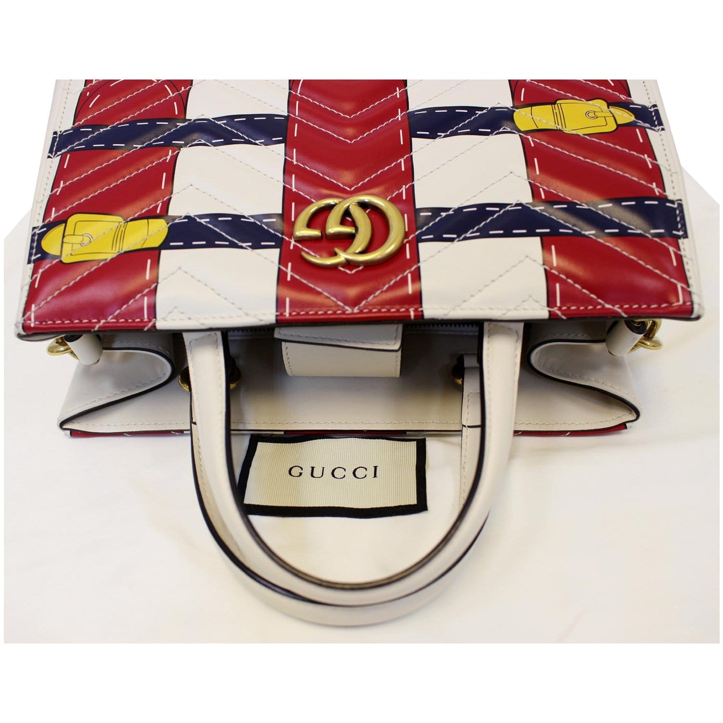 GUCCI Trompe L�oeil Print GG Marmont Top Handle Shoulder Bag
