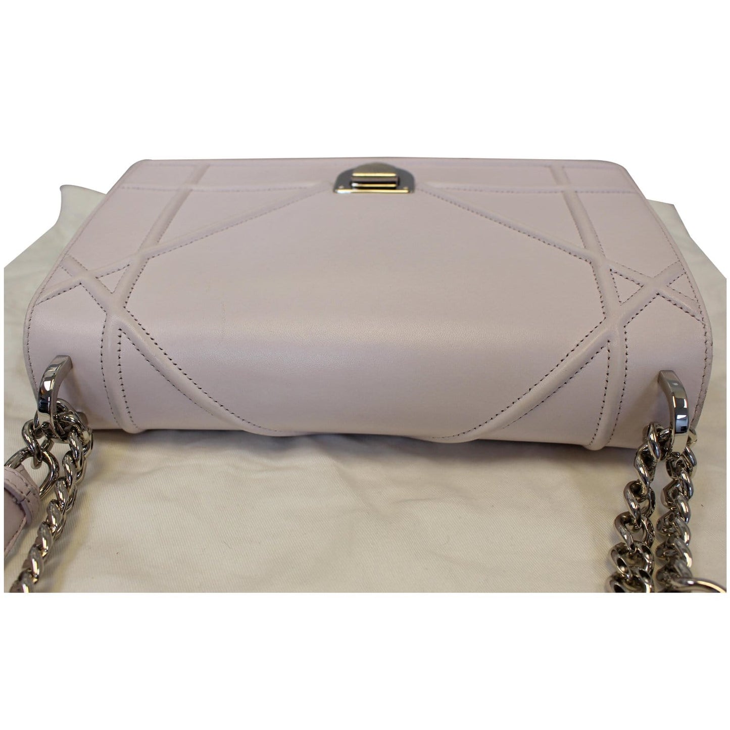 Christian Dior Diorama Flap Leather Medium Shoulder Bag White