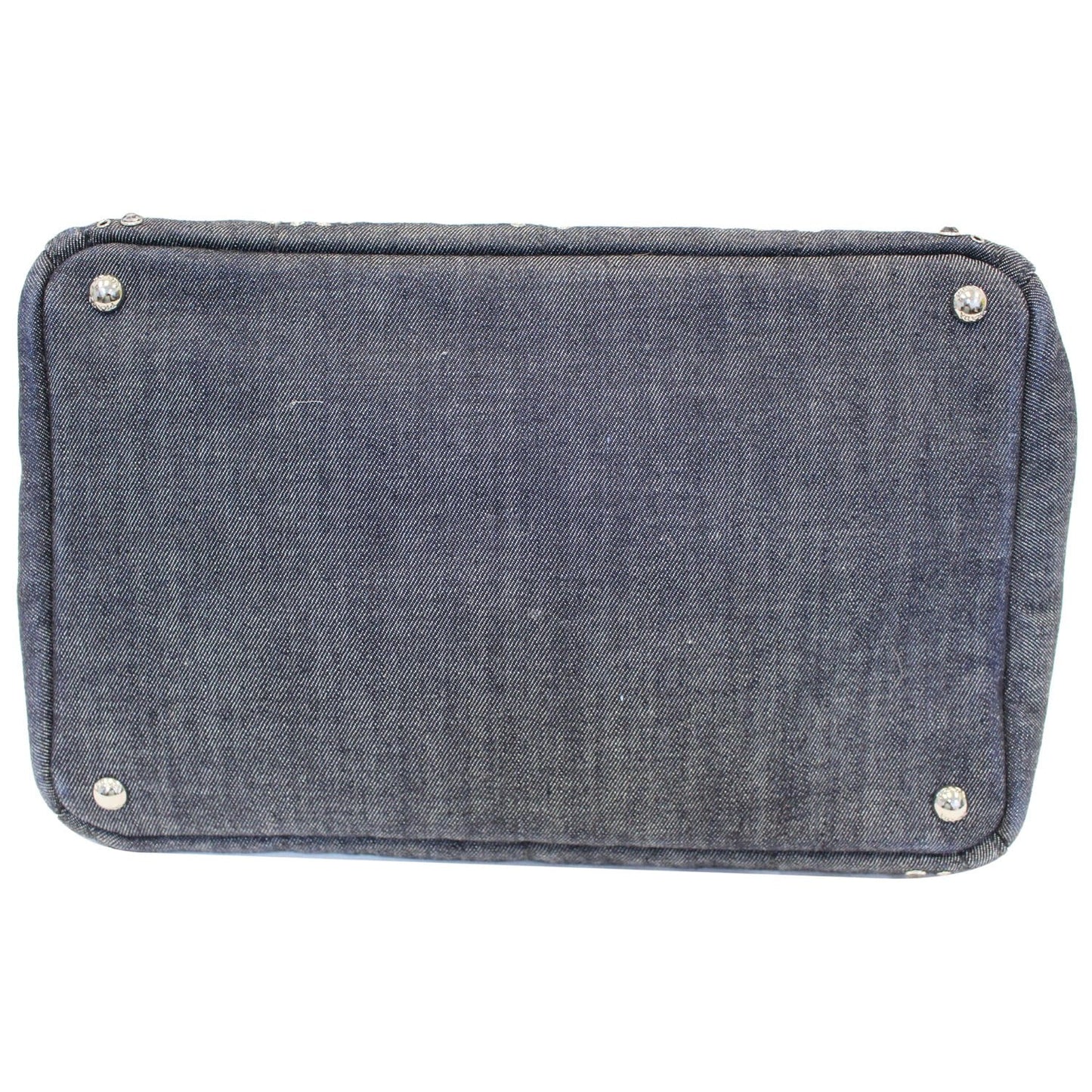 PRADA Canapa Jeweled 2way Tote Bag Denim - Last Call