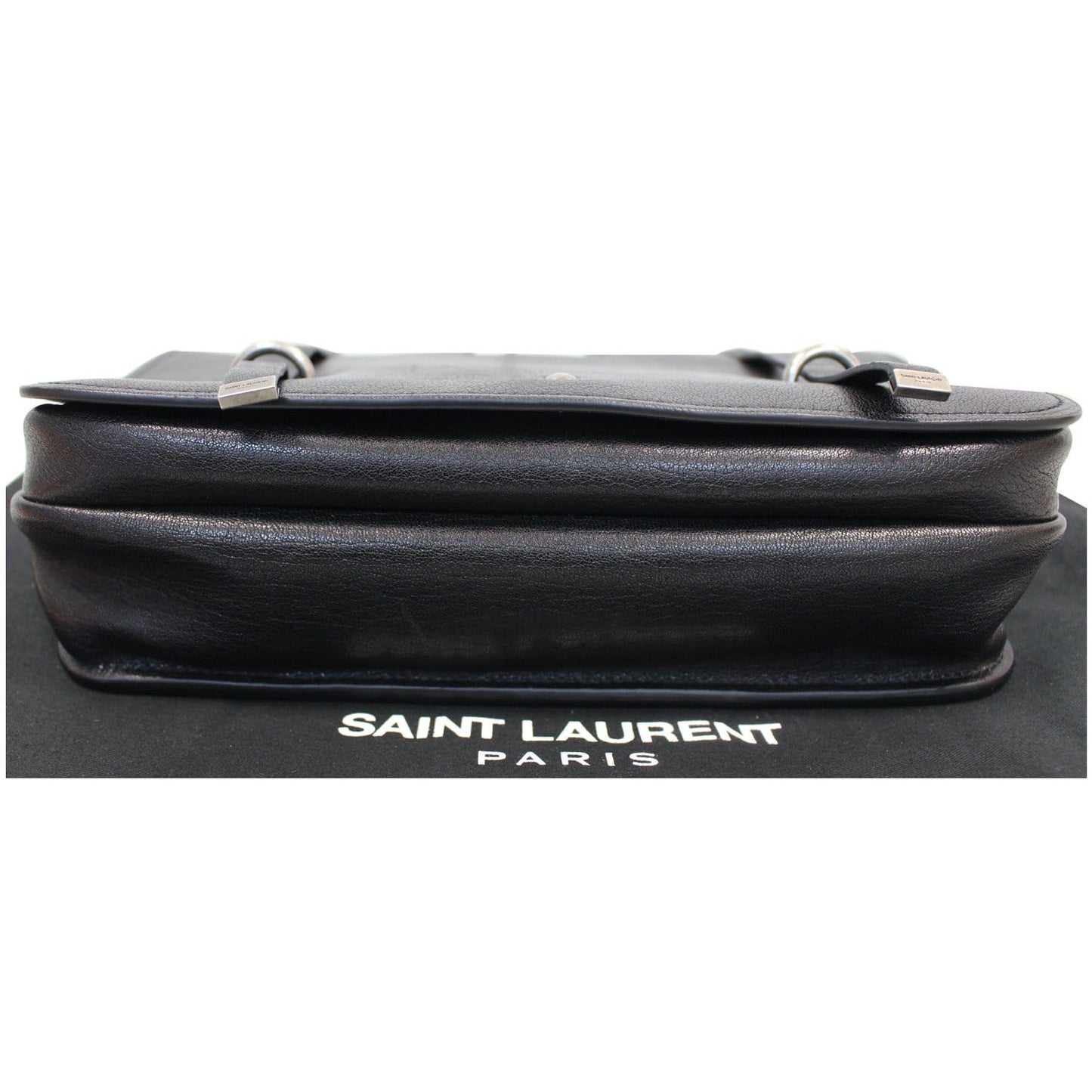 YVES SAINT LAURENT Large Charlotte Leather Messenger Bag Black