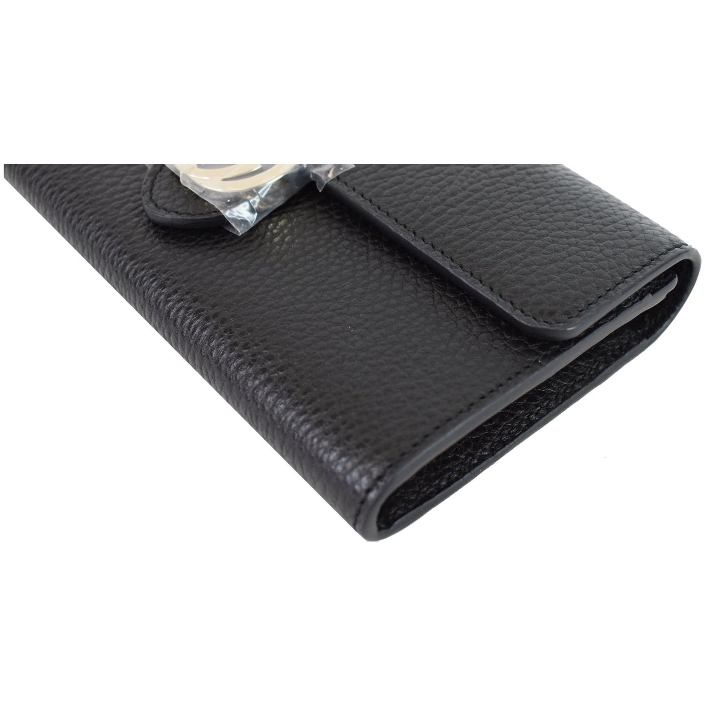 GUCCI GG Interlocking Continental Leather Wallet Black 598166