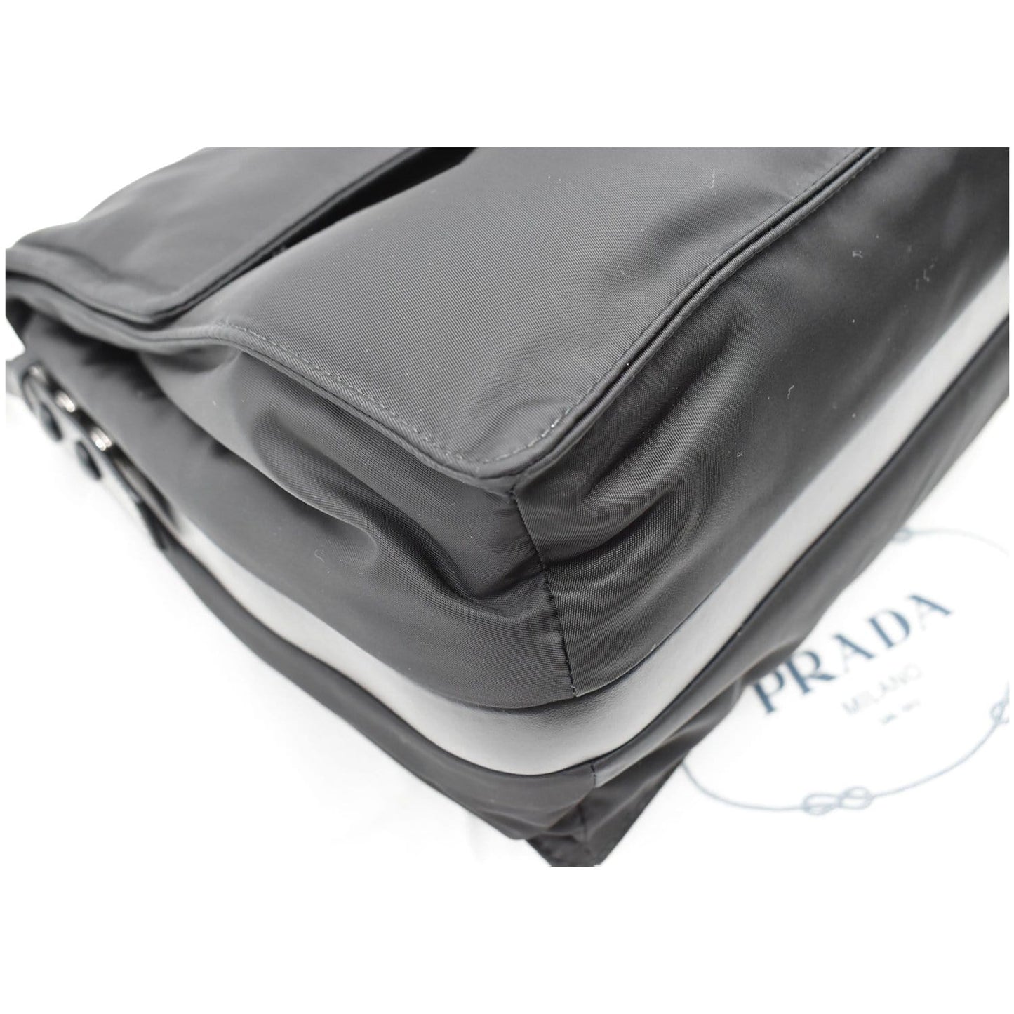 PRADA Large Padded Re-Nylon Shoulder Bag Black