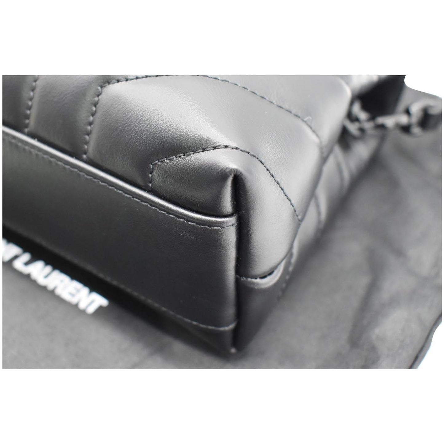 YVES SAINT LAURENT Loulou Toy Matelasse Leather Crossbody Bag Black