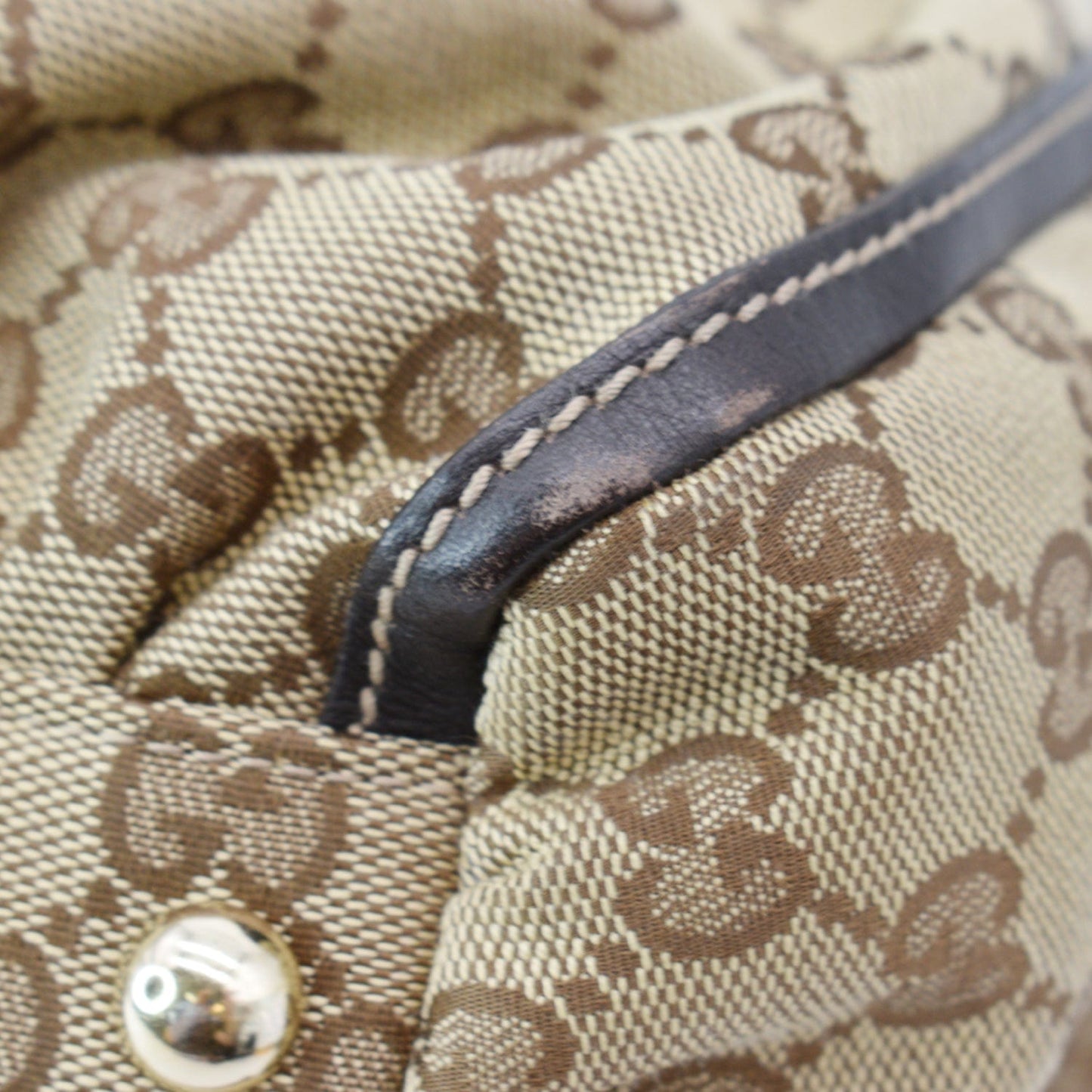 GUCCI D Ring GG Canvas Tote Bag Beige 189831