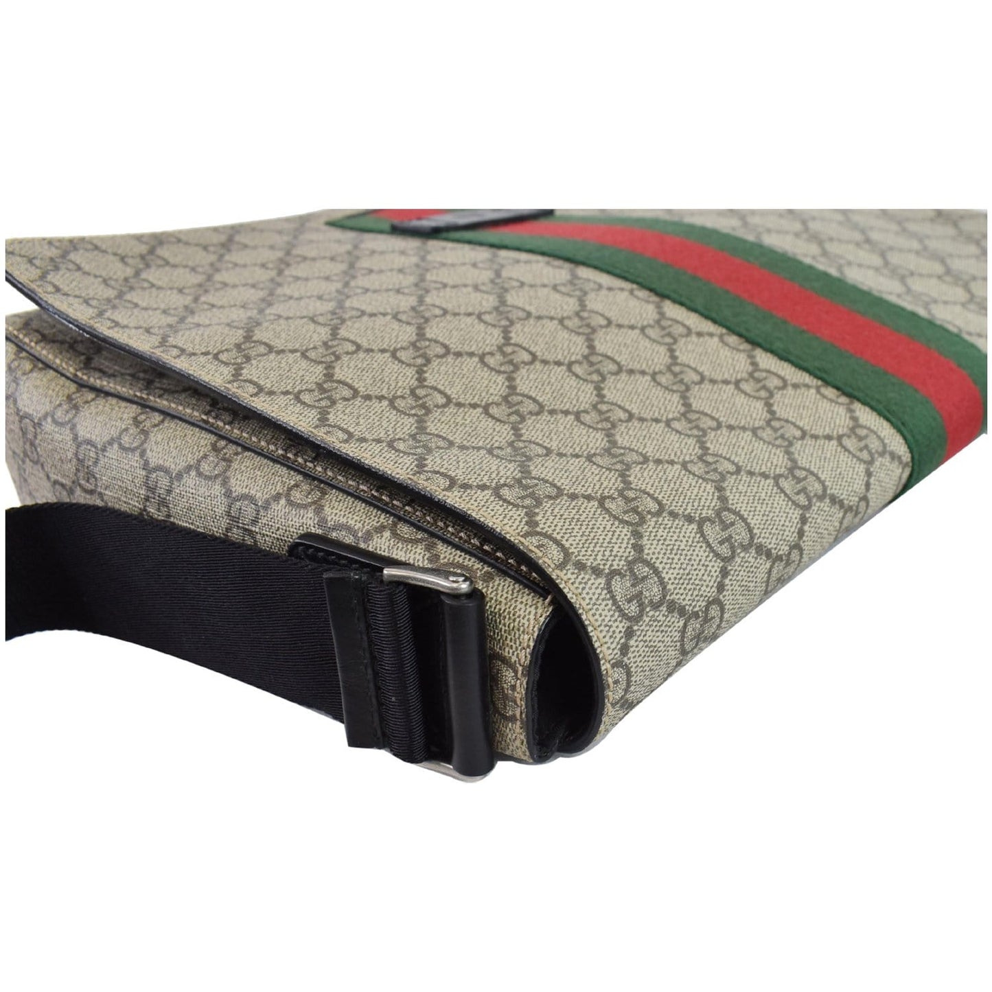 GUCCI GG Supreme Monogram Web Messenger Bag Beige 475432