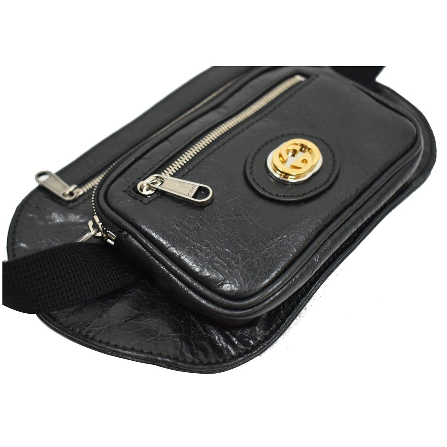 GUCCI Morpheus GG Interlocking Logo Leather Belt Bag Black 575857 - 25% OFF