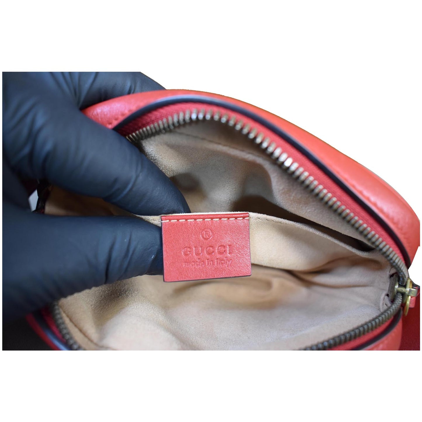 GUCCI GG Marmont Matelasse Leather Belt Bag 476434 Red - Final Sale