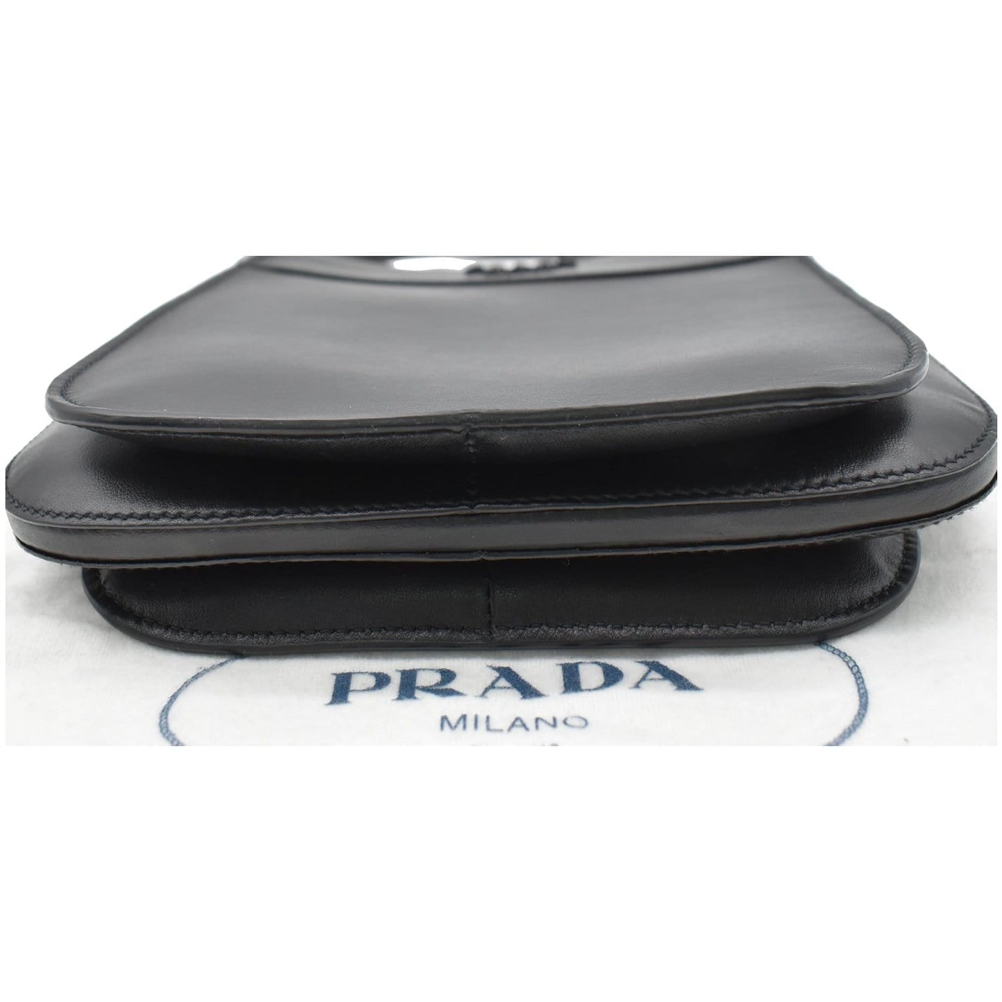 PRADA City Margit 1BC076 Calf Leather Satchel Bag Black