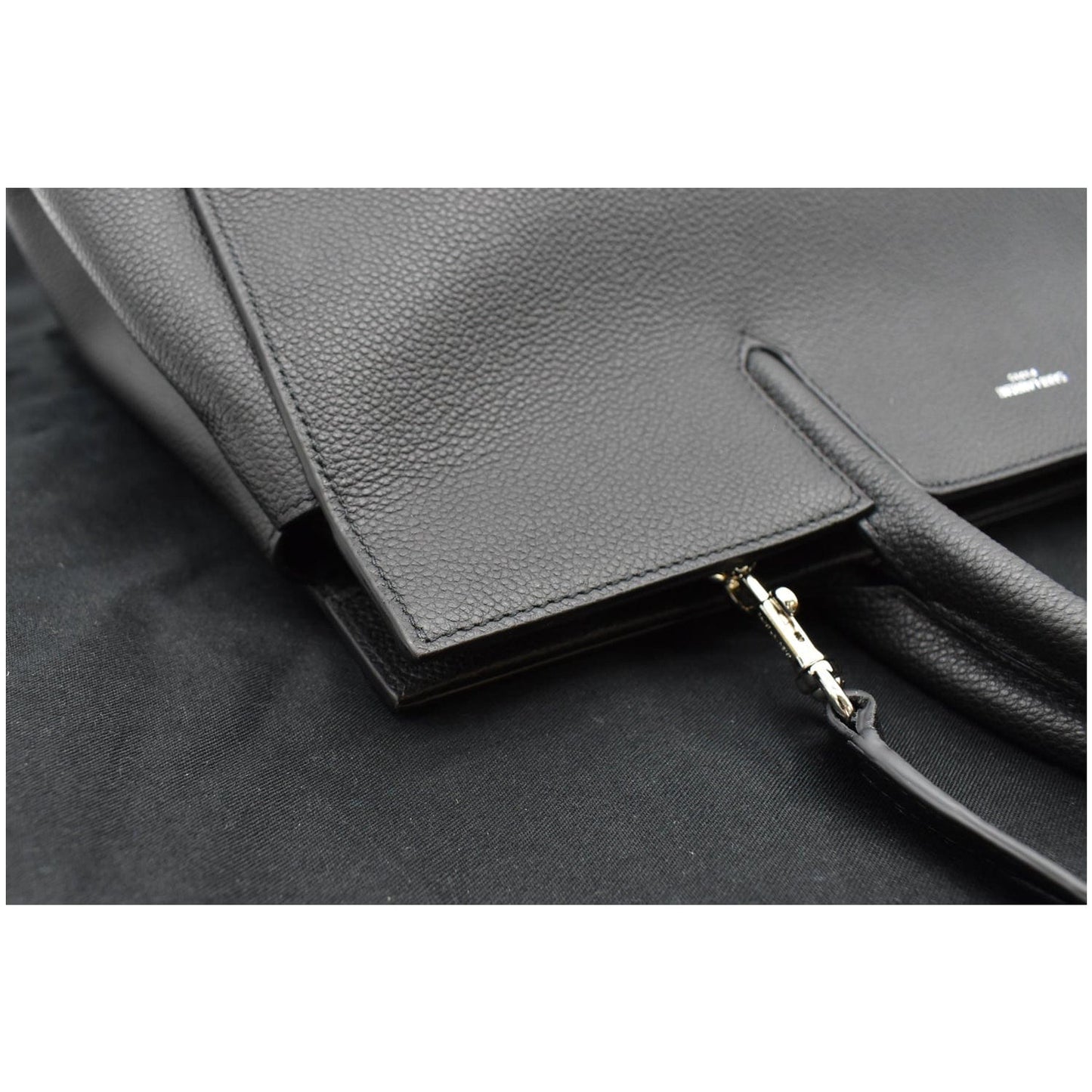 YVES SAINT LAURENT Cabas Rive Gauche Leather Tote Bag Black