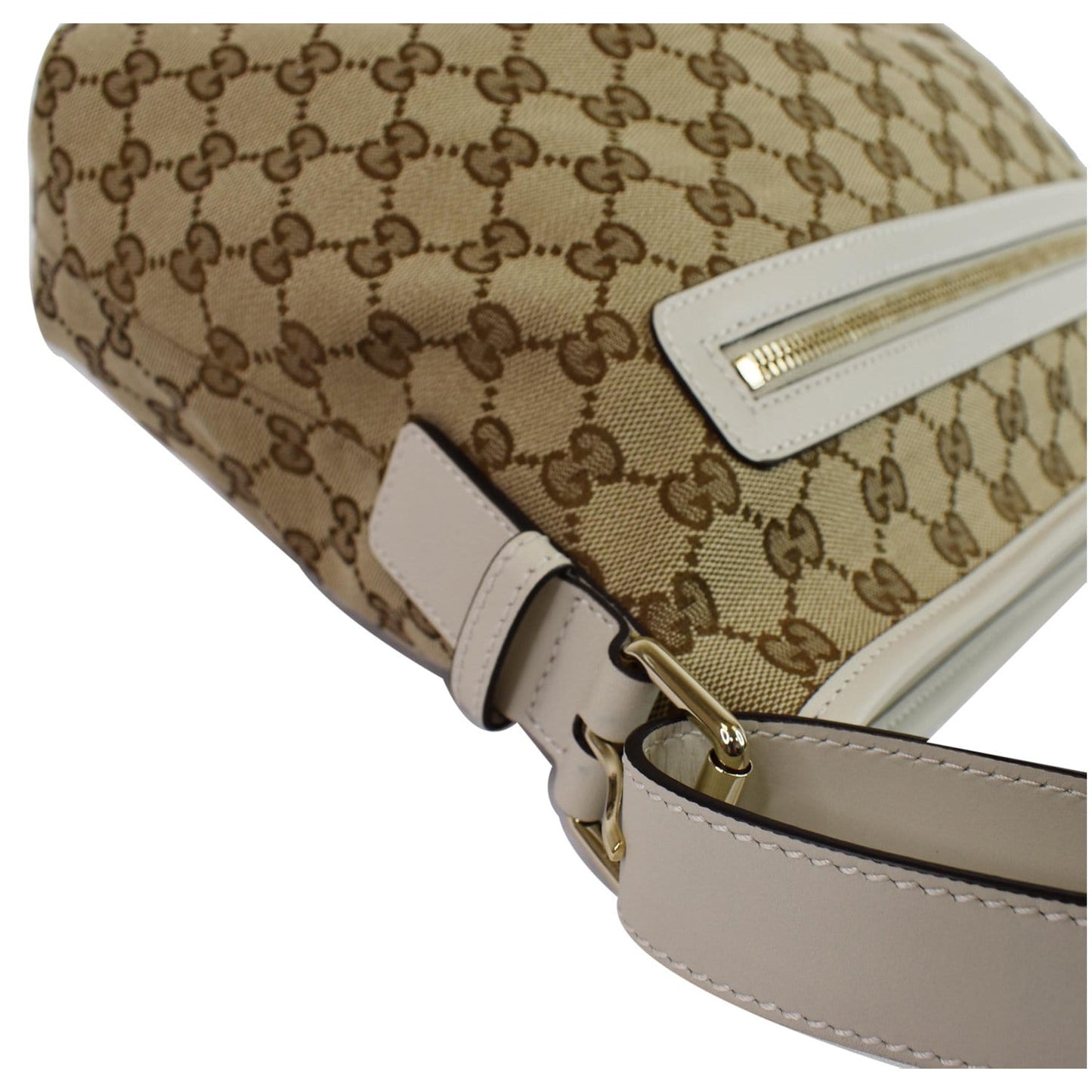 GUCCI GG Plus Supreme Canvas Messenger Shoulder Bag Beige 388930