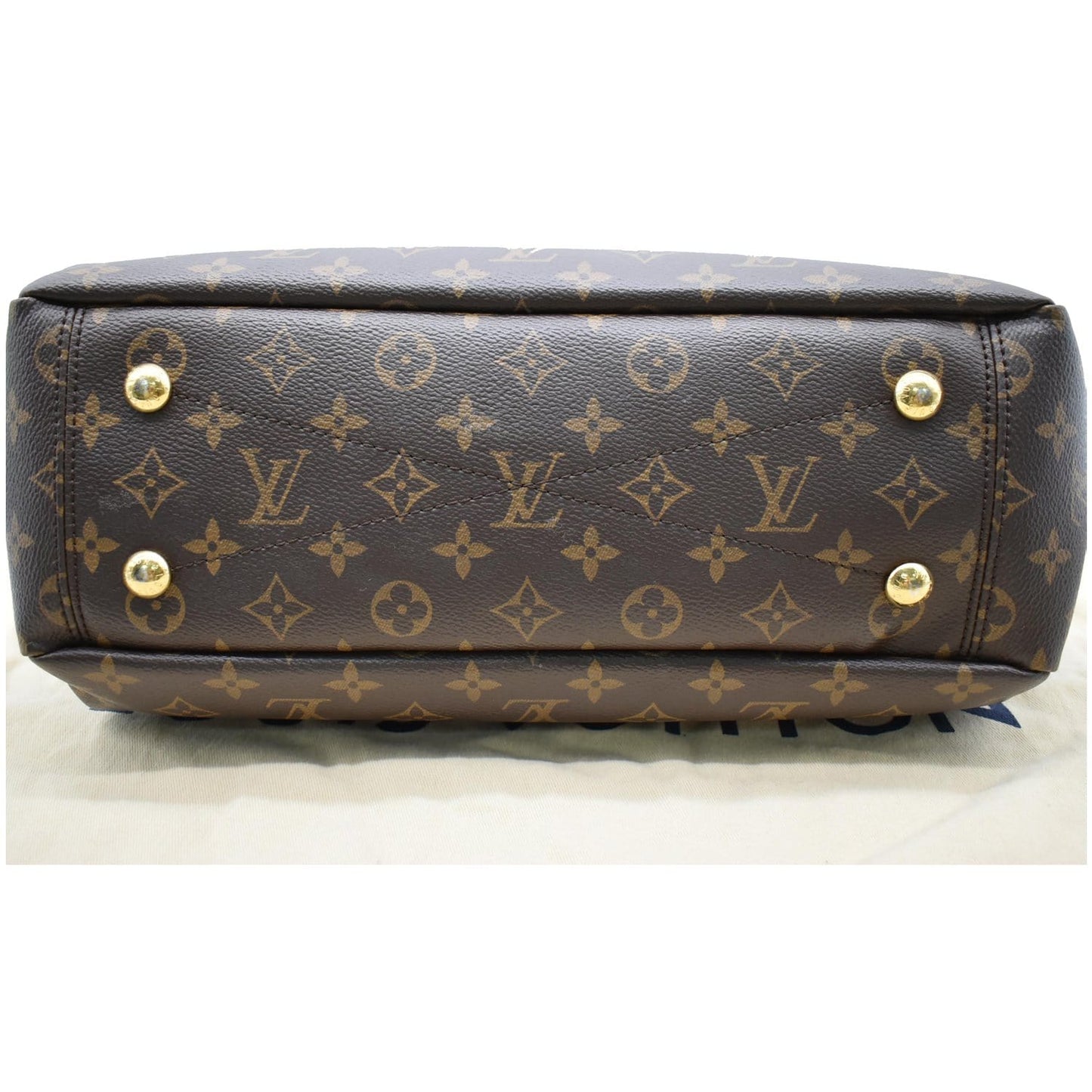 LOUIS VUITTON Pallas Chain Monogram Canvas Shopper Tote Bag Brown