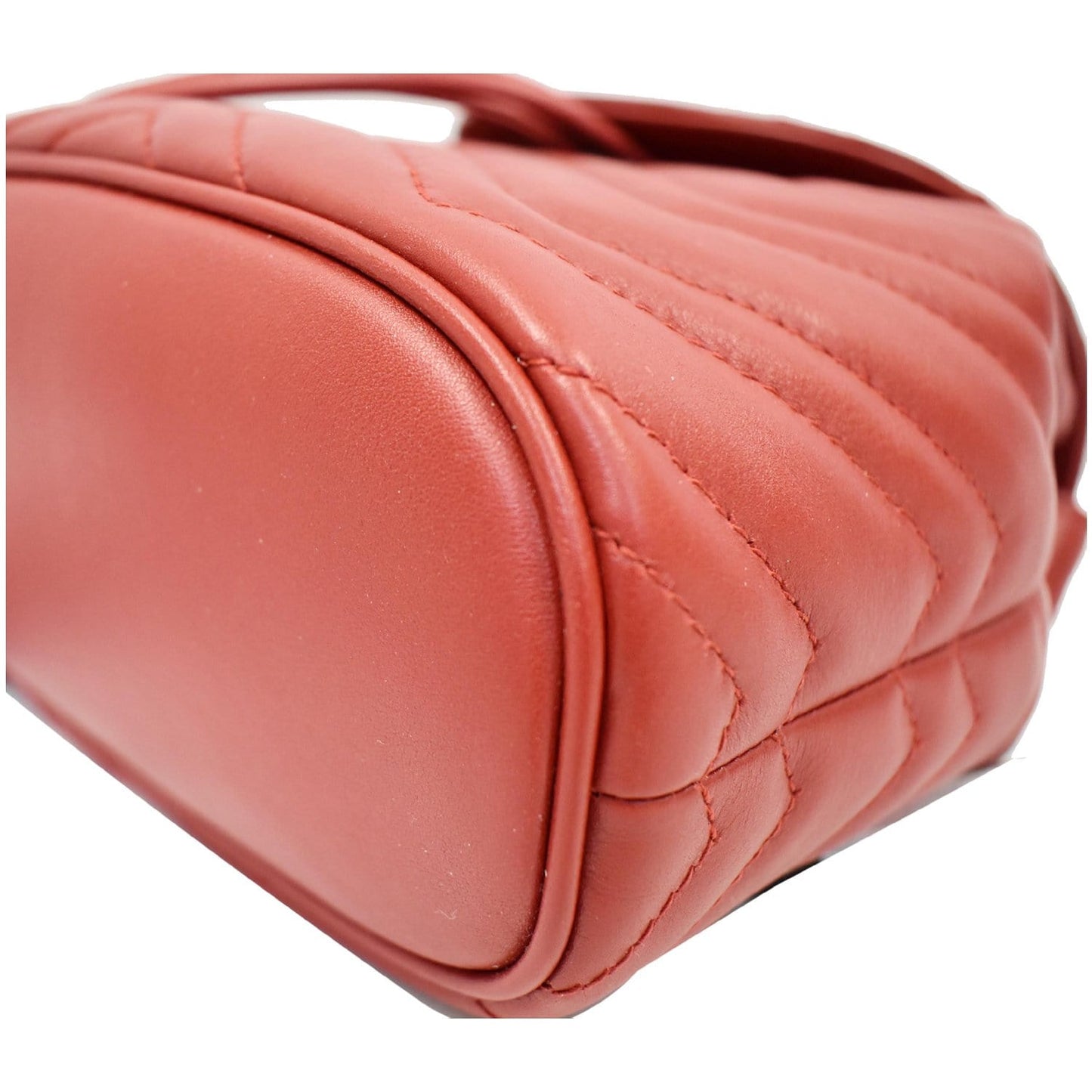 GUCCI GG Marmont Matelasse Leather Backpack Bag Red 528129